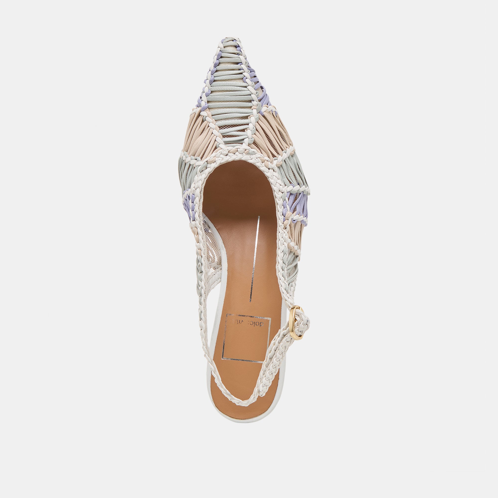 DAFNEY HEELS WHITE MULTI WOVEN LEATHER - Image 8