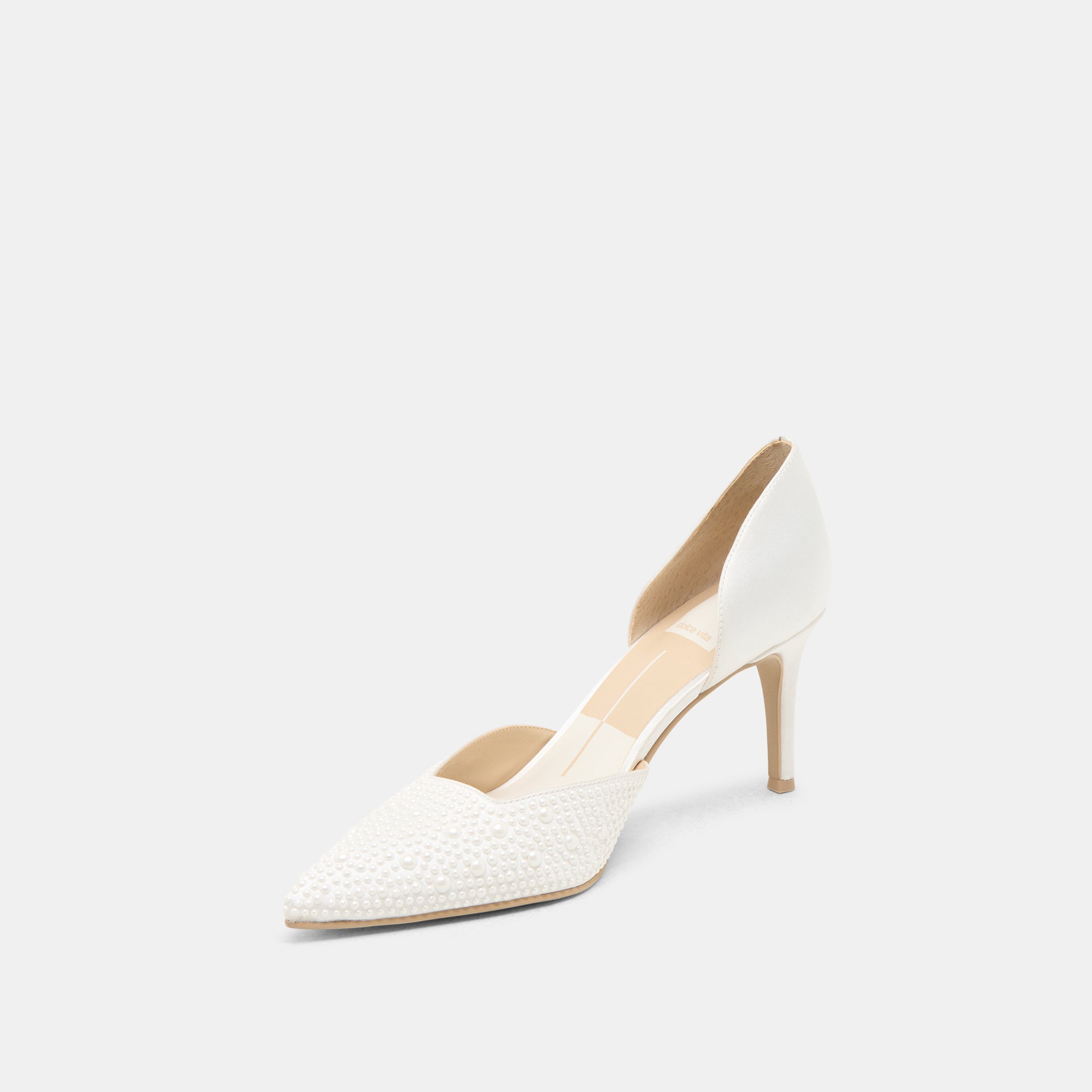 ELOY PEARL HEELS TRUE WHITE SATIN - Image 7