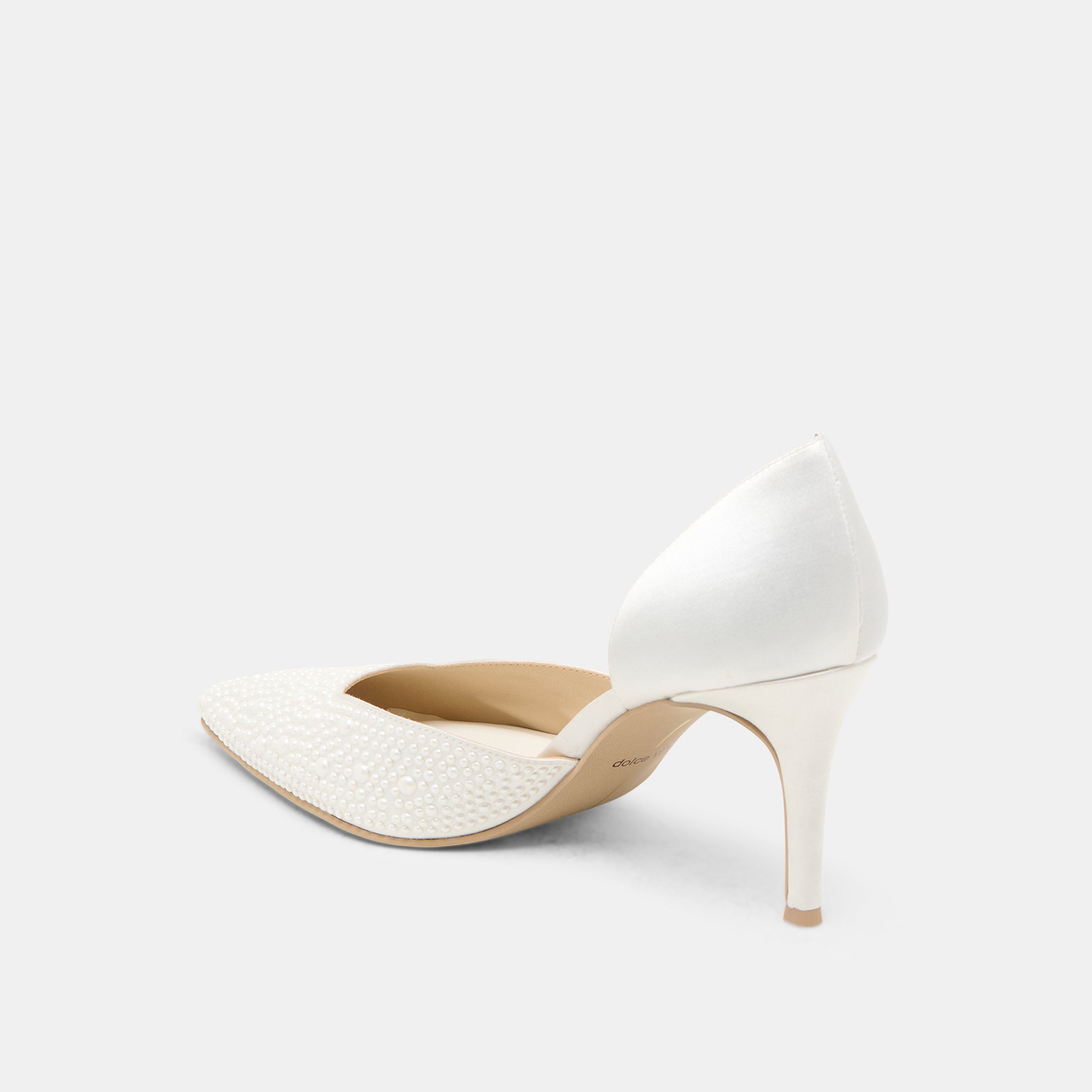 ELOY PEARL HEELS TRUE WHITE SATIN - Image 8