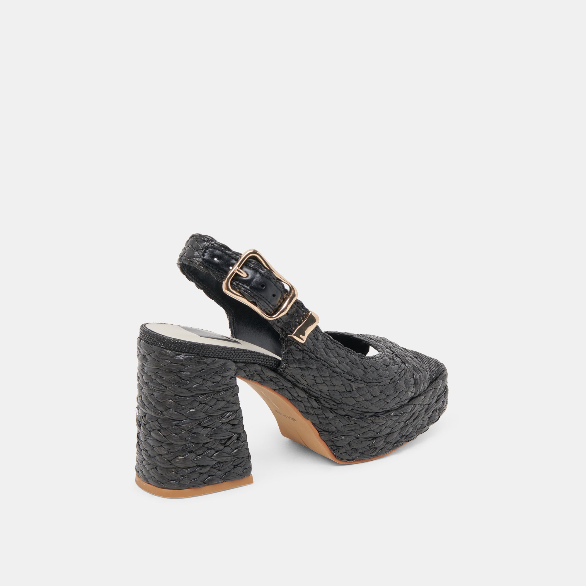 FLORES HEELS ONYX RAFFIA - Image 3