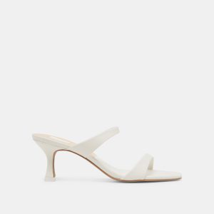 GENORA HEELS WHITE LEATHER