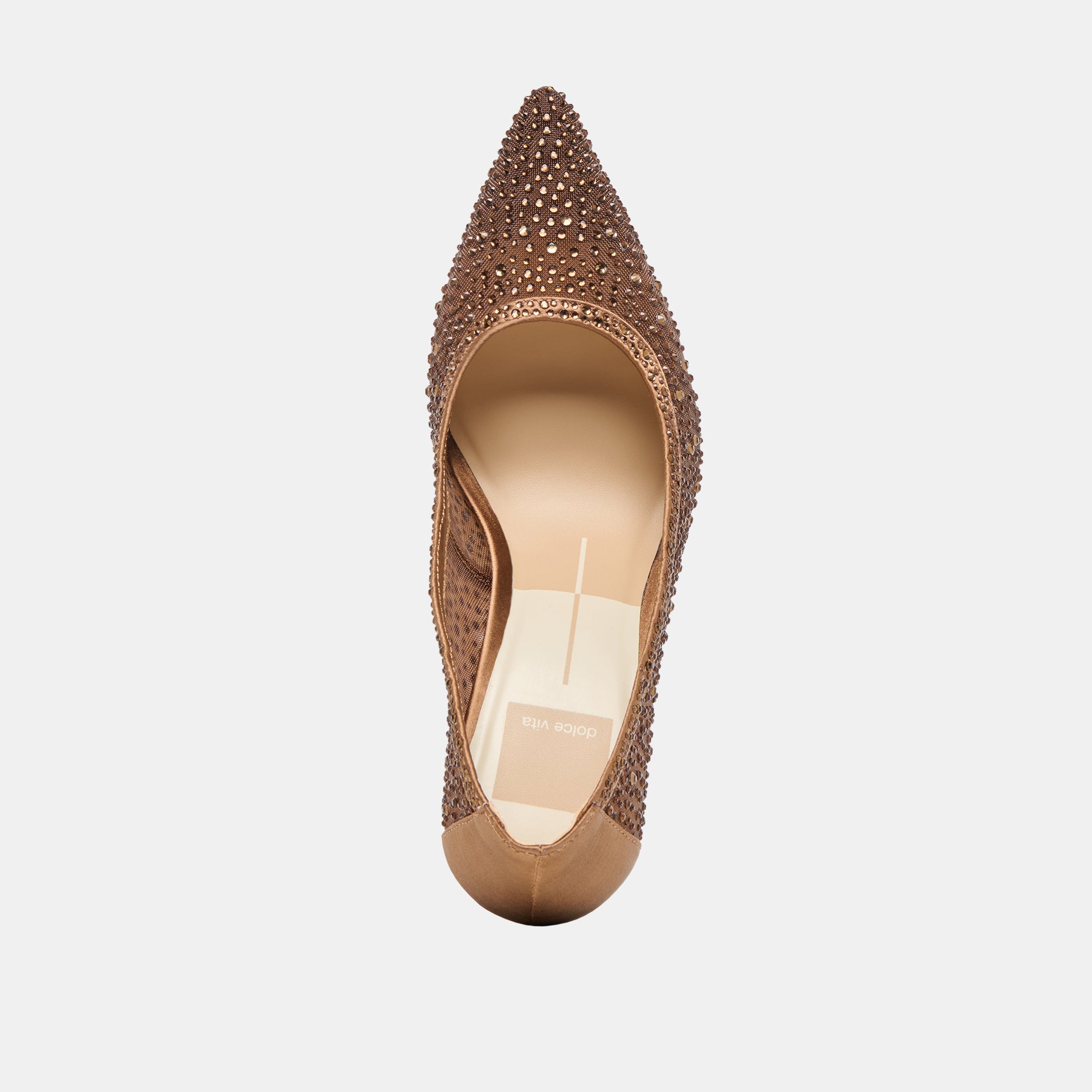 KASHE CRYSTAL HEELS MID BROWN MESH - Image 8