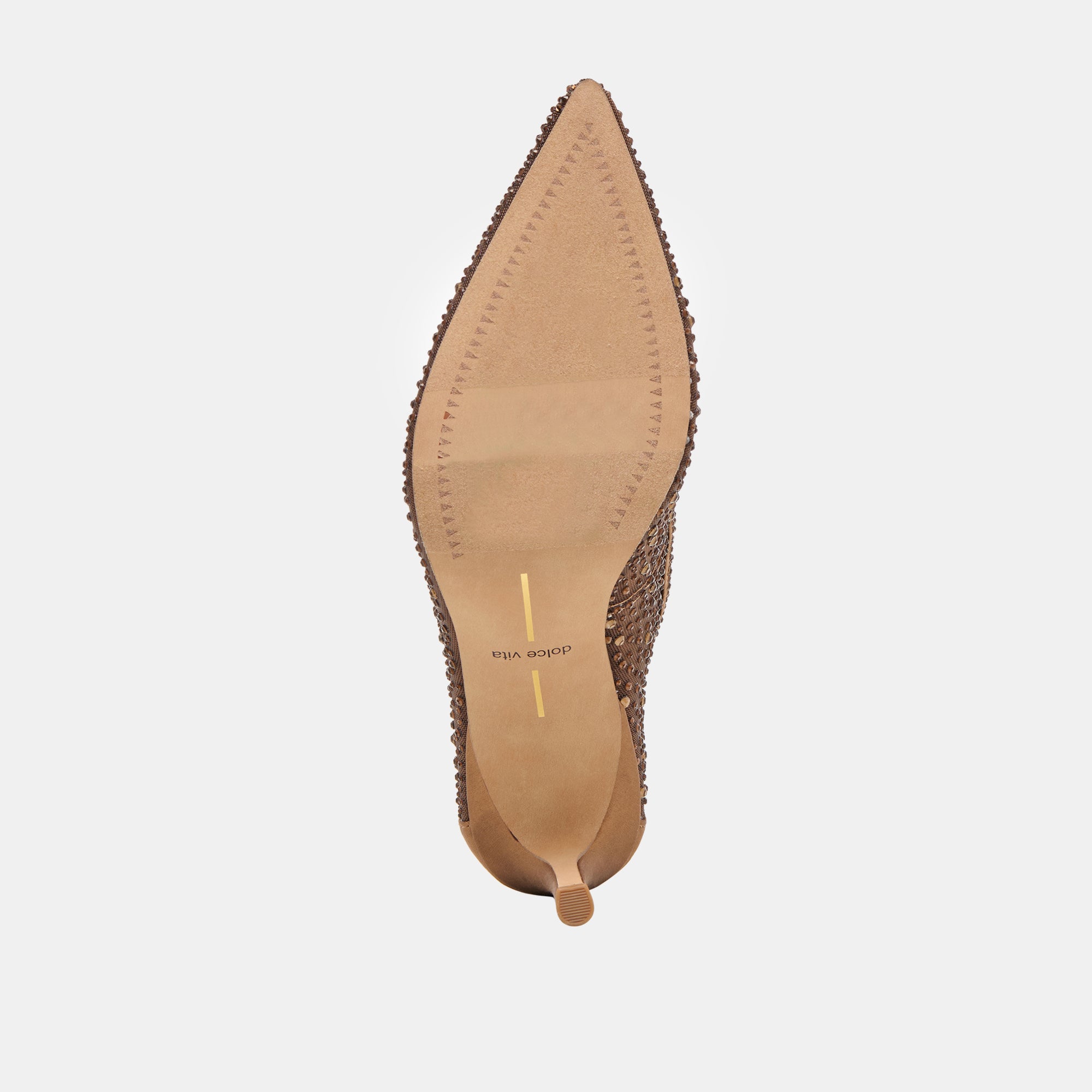 KASHE CRYSTAL HEELS MID BROWN MESH - Image 9