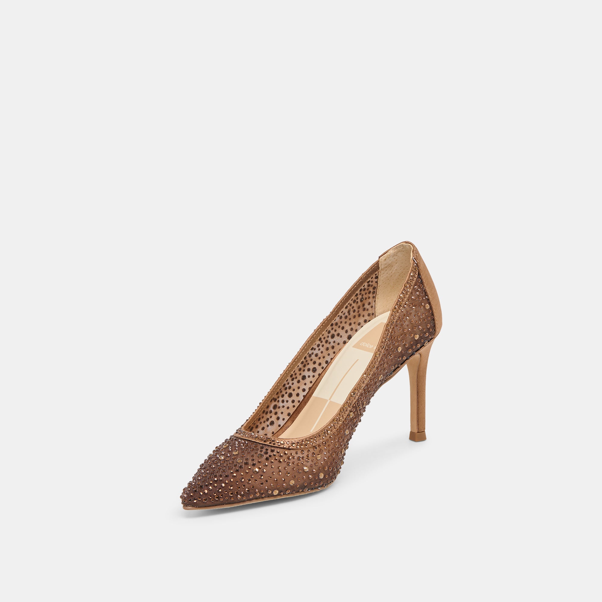 KASHE CRYSTAL HEELS MID BROWN MESH - Image 4