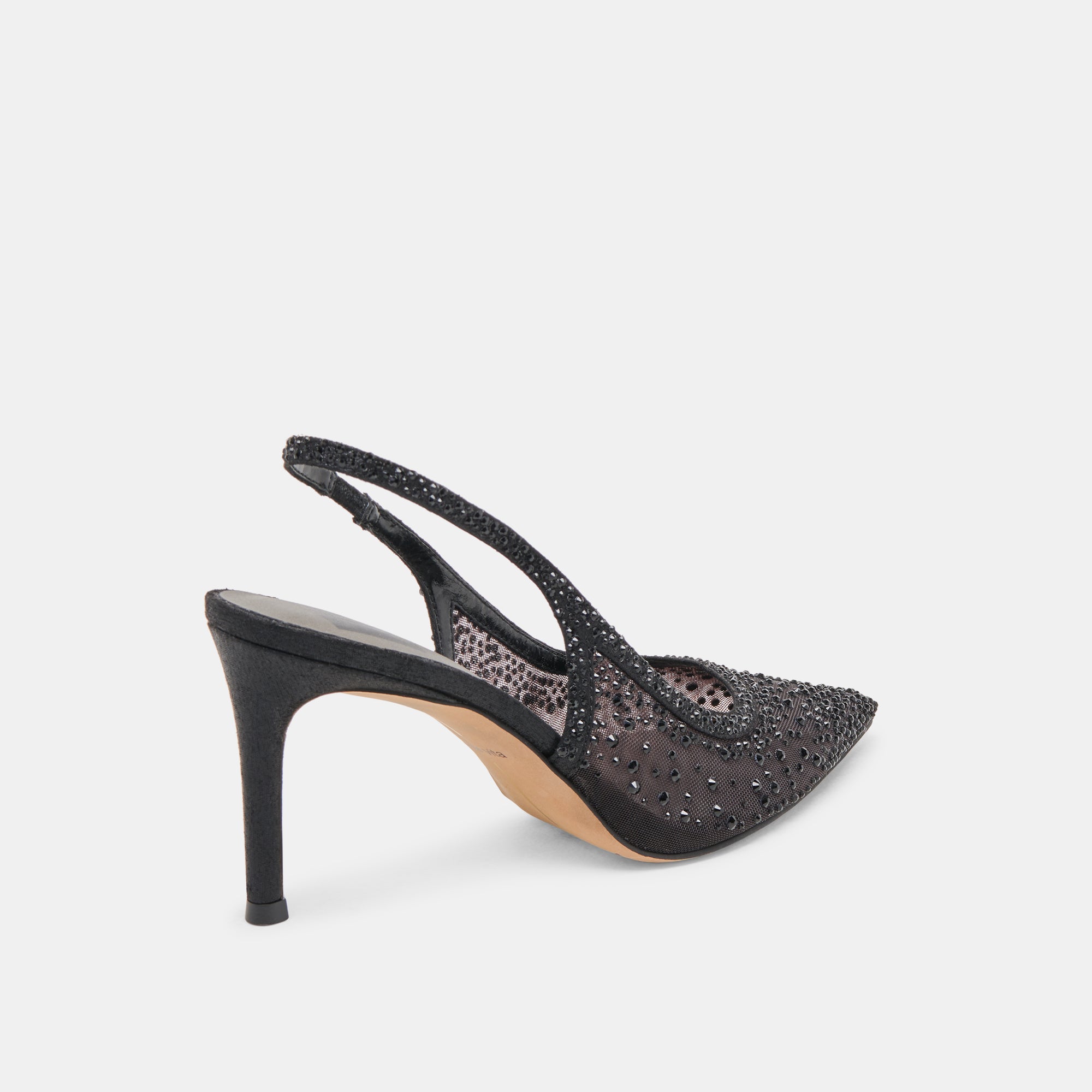 KAYE CRYSTAL HEELS BLACK MESH - Image 5