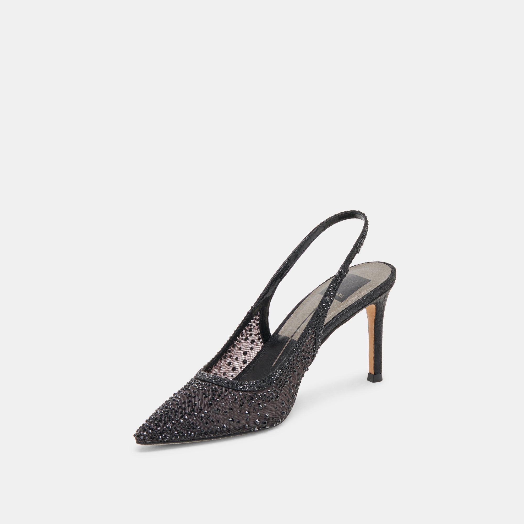 KAYE CRYSTAL HEELS BLACK MESH - Image 6