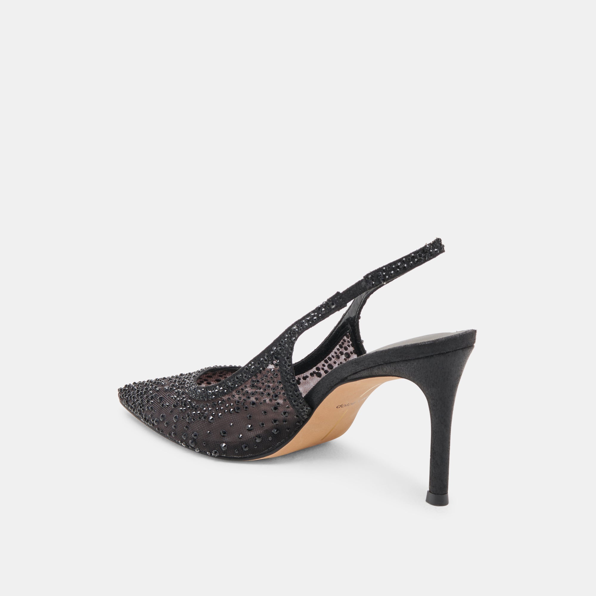 KAYE CRYSTAL HEELS BLACK MESH - Image 7