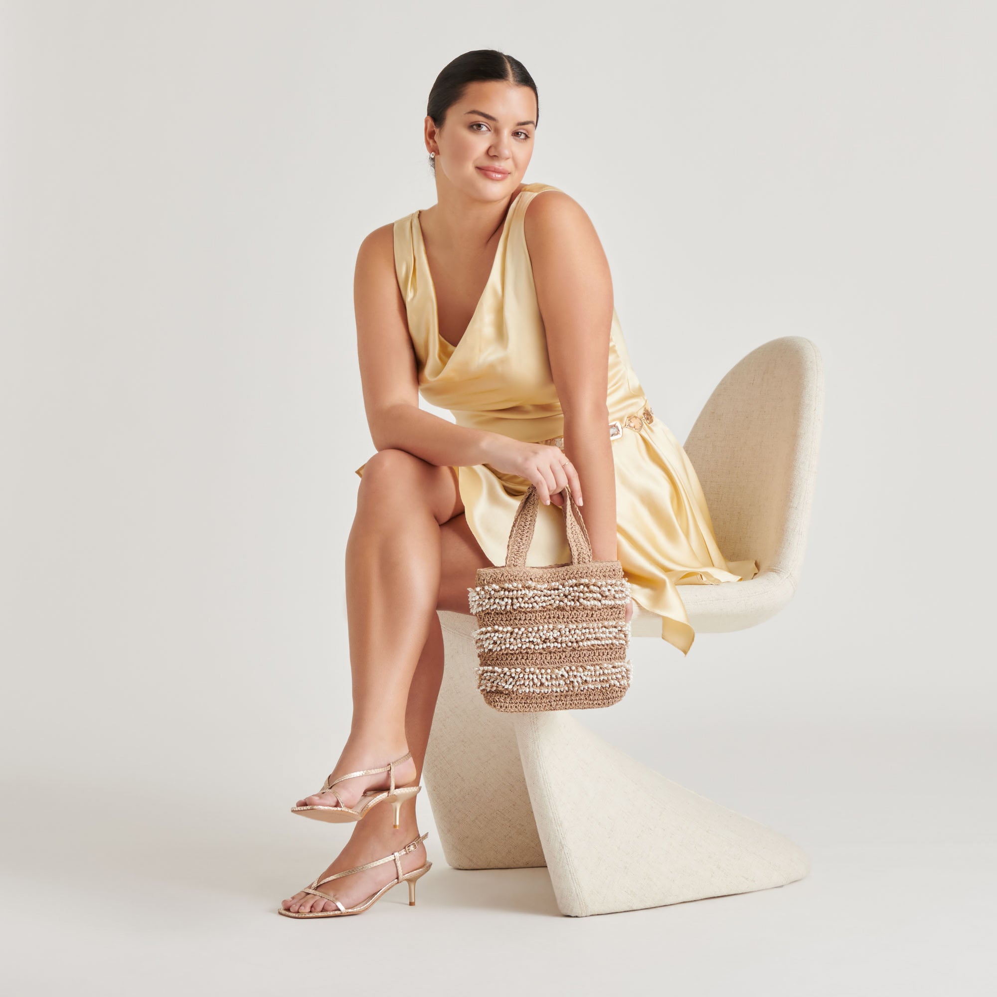 LAURY HEELS CHAMPAGNE EMBOSSED LEATHER - Image 2