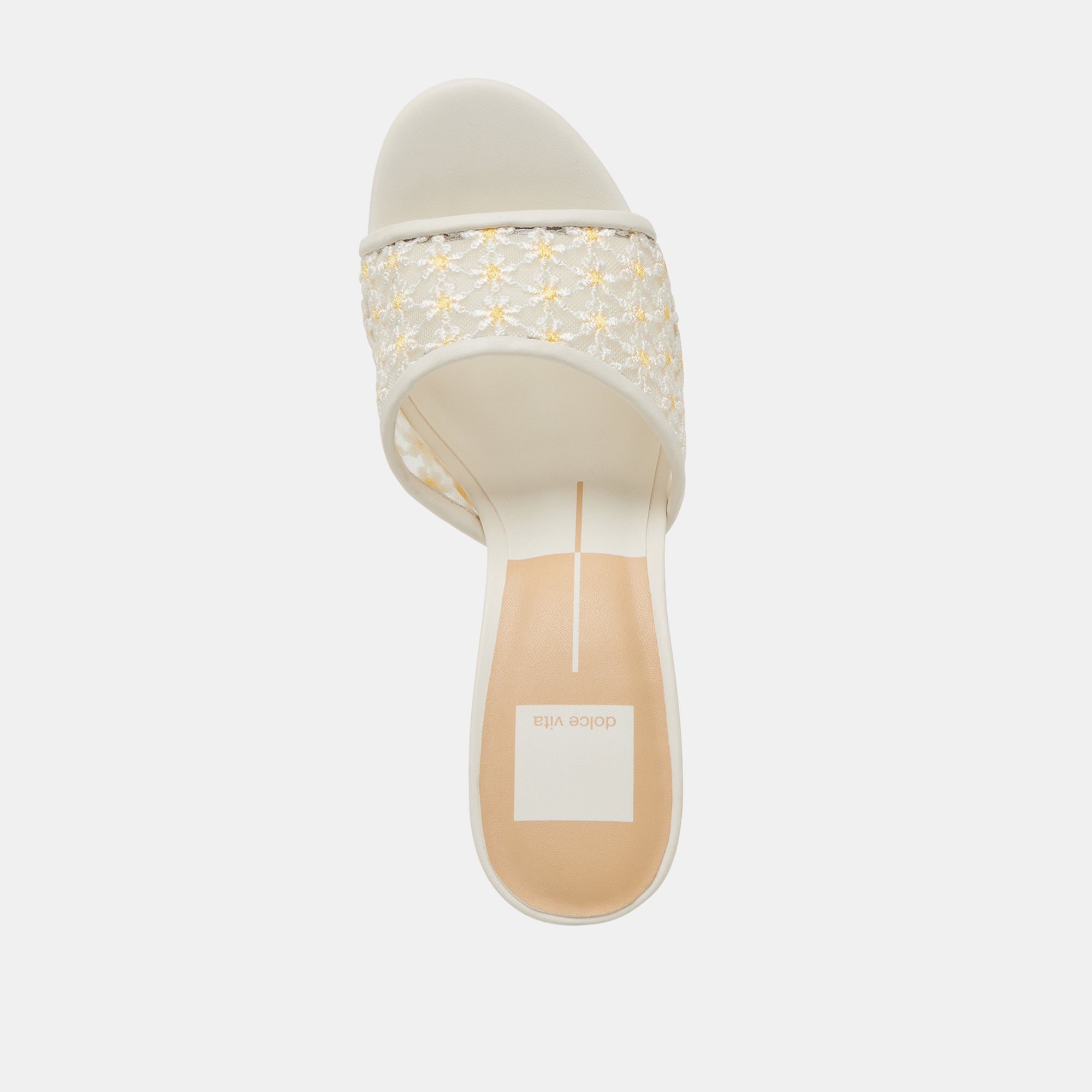 LAVENA FLORAL HEELS WHITE YELLOW FLORAL MESH - Image 10