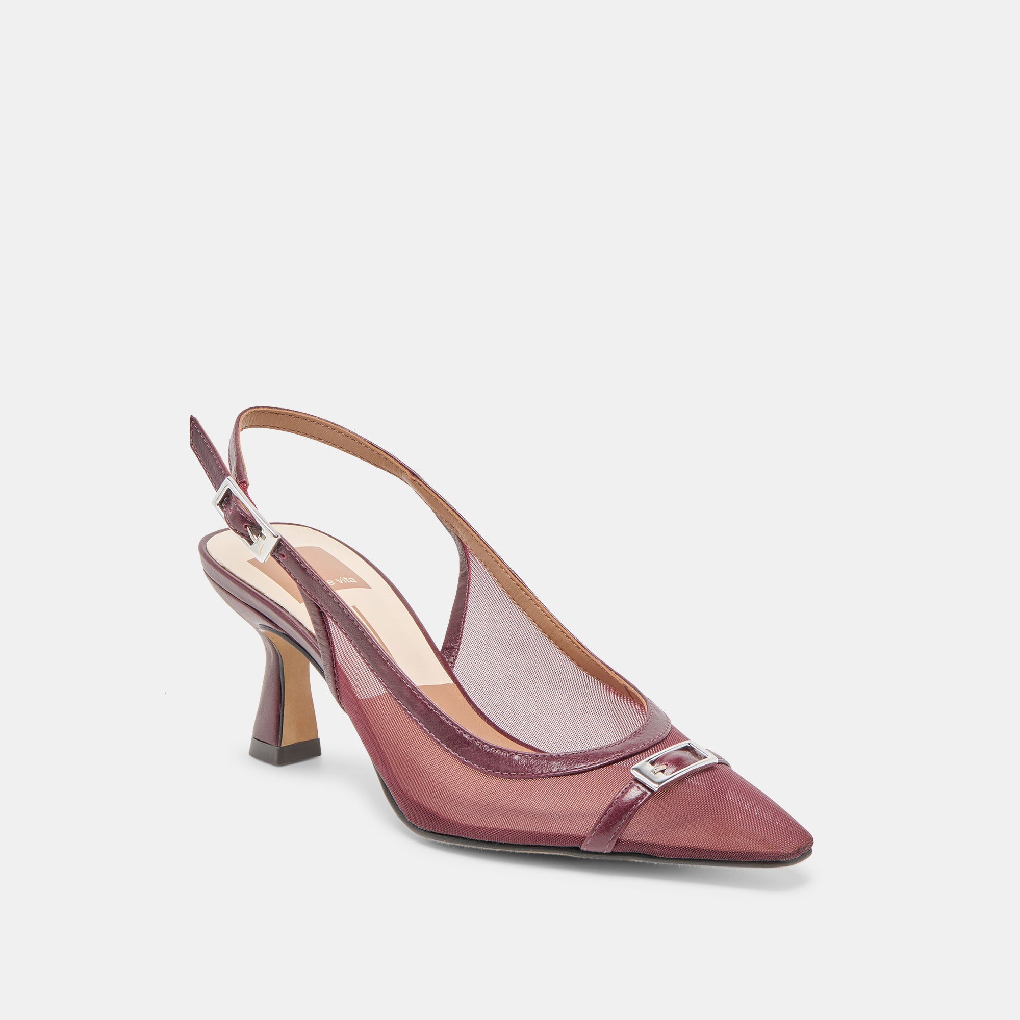 LORINE HEELS BURGUNDY MESH - Image 2