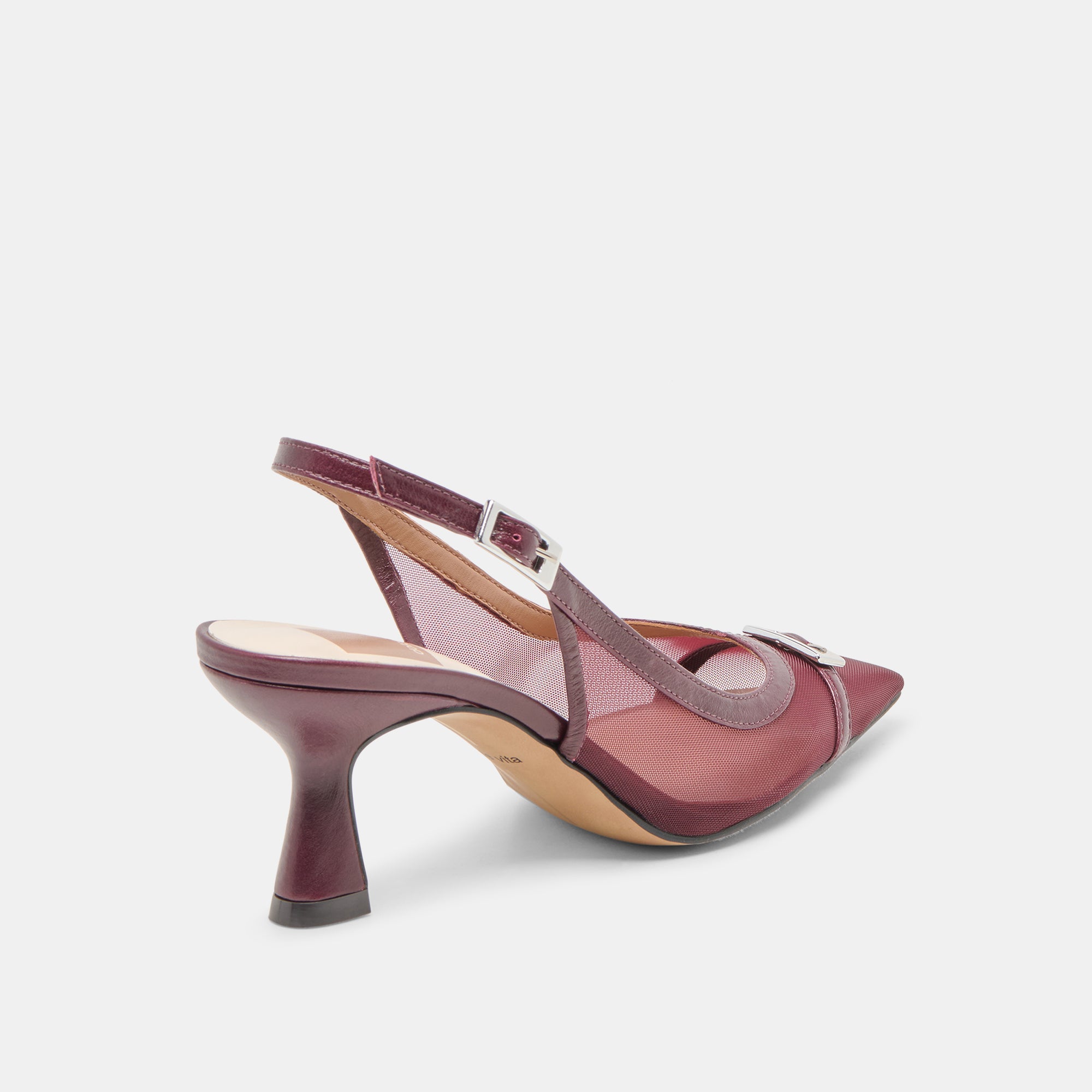 LORINE HEELS BURGUNDY MESH - Image 3