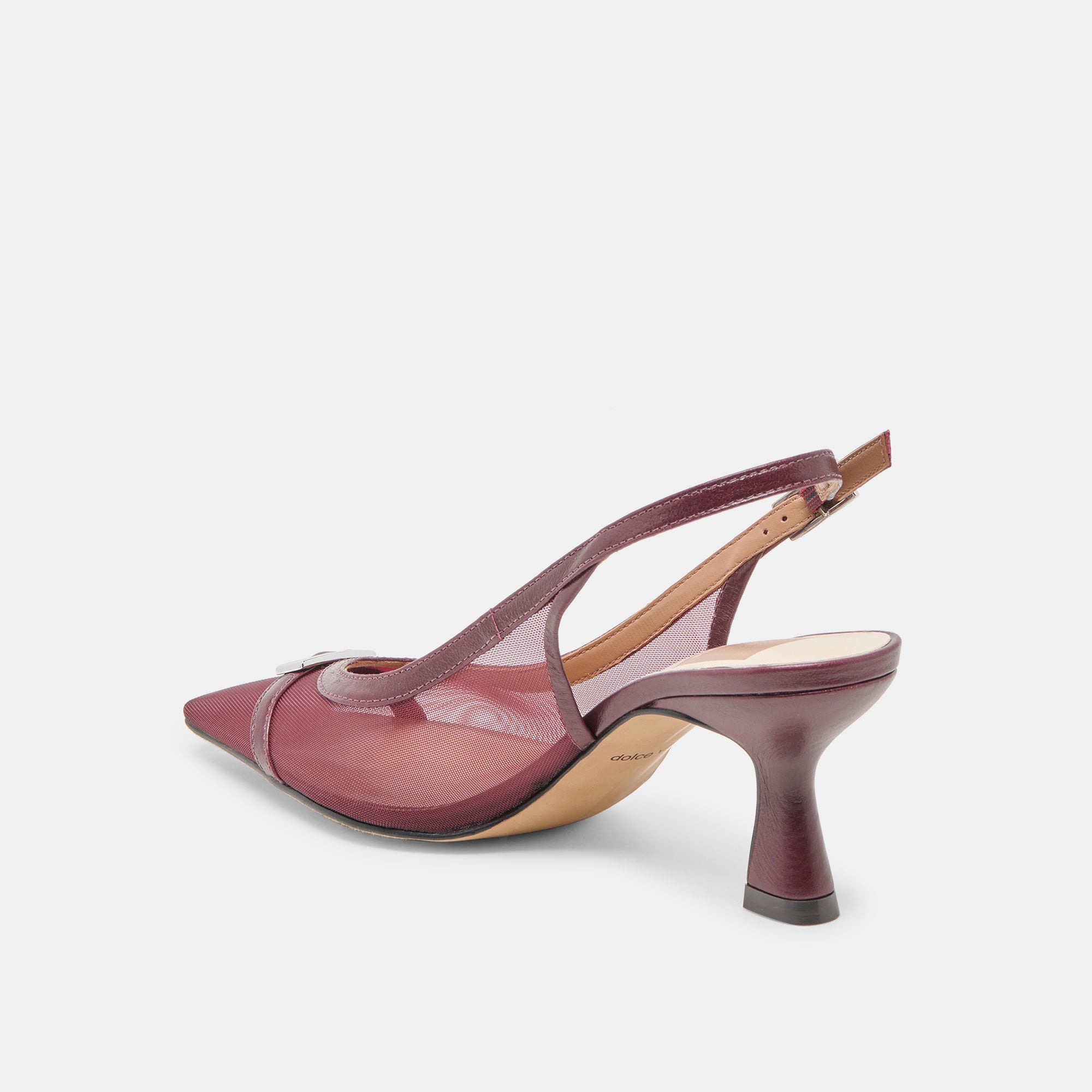 LORINE HEELS BURGUNDY MESH - Image 5