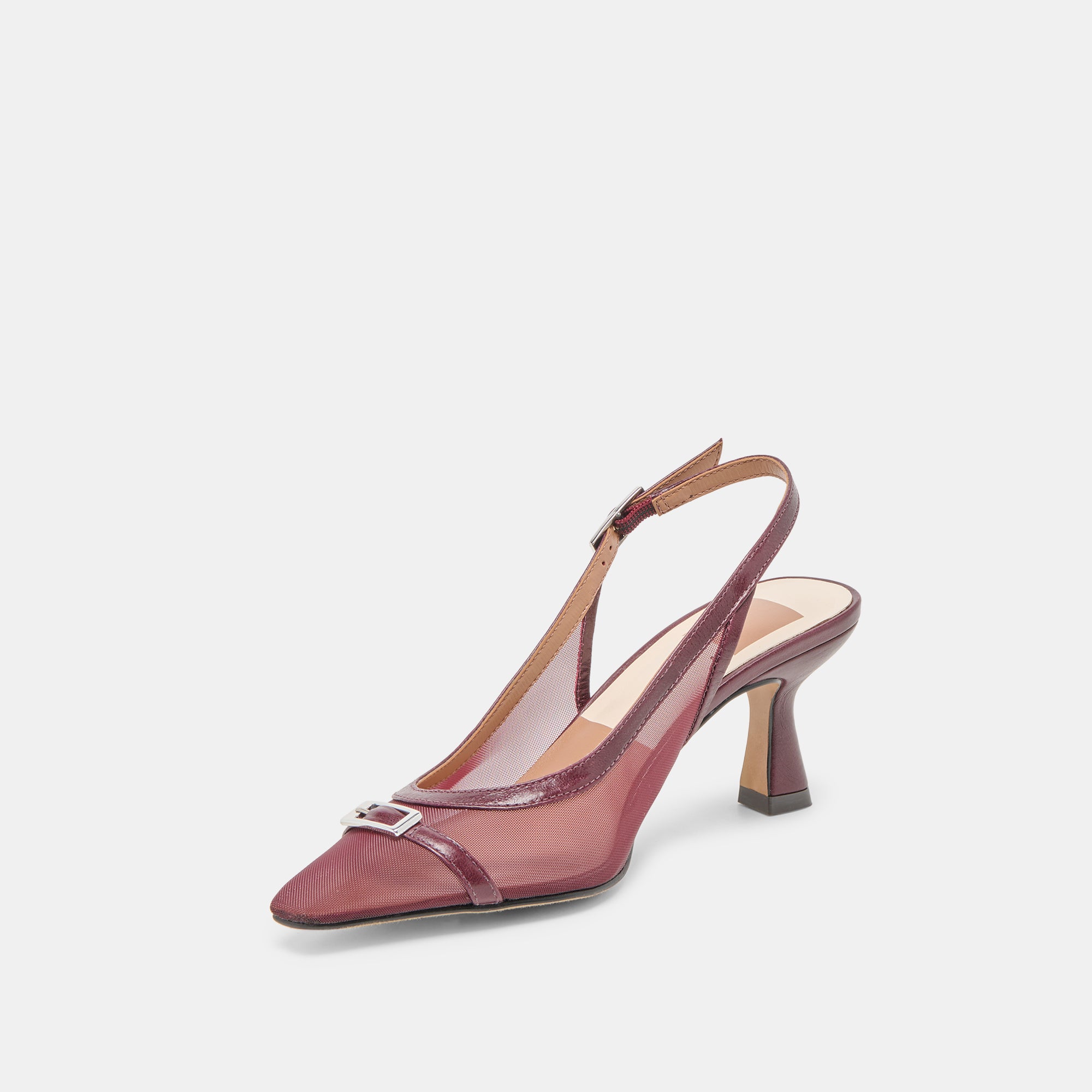 LORINE HEELS BURGUNDY MESH - Image 4
