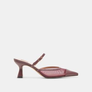 LOYD HEELS BURGUNDY MESH
