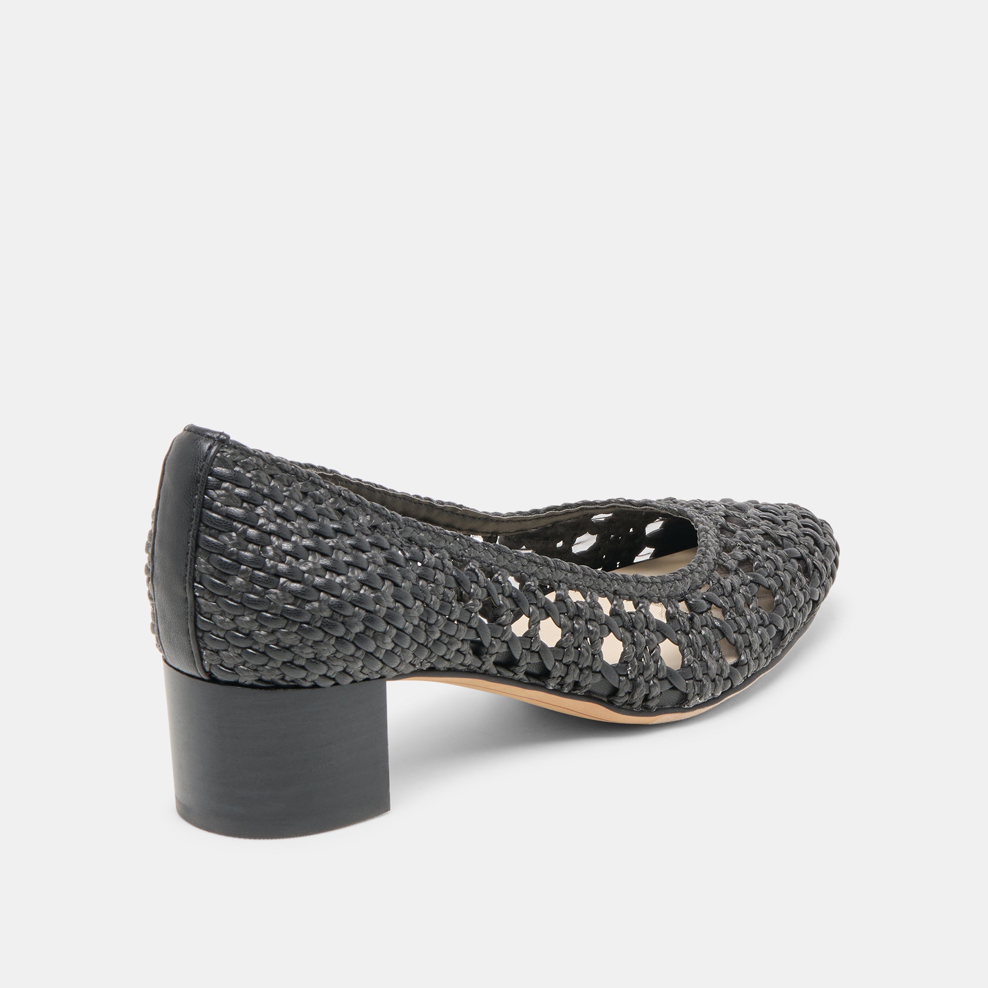 LULA HEELS BLACK WOVEN RAFFIA - Image 3