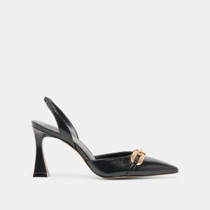 MALIK HEELS MIDNIGHT CRINKLE PATENT