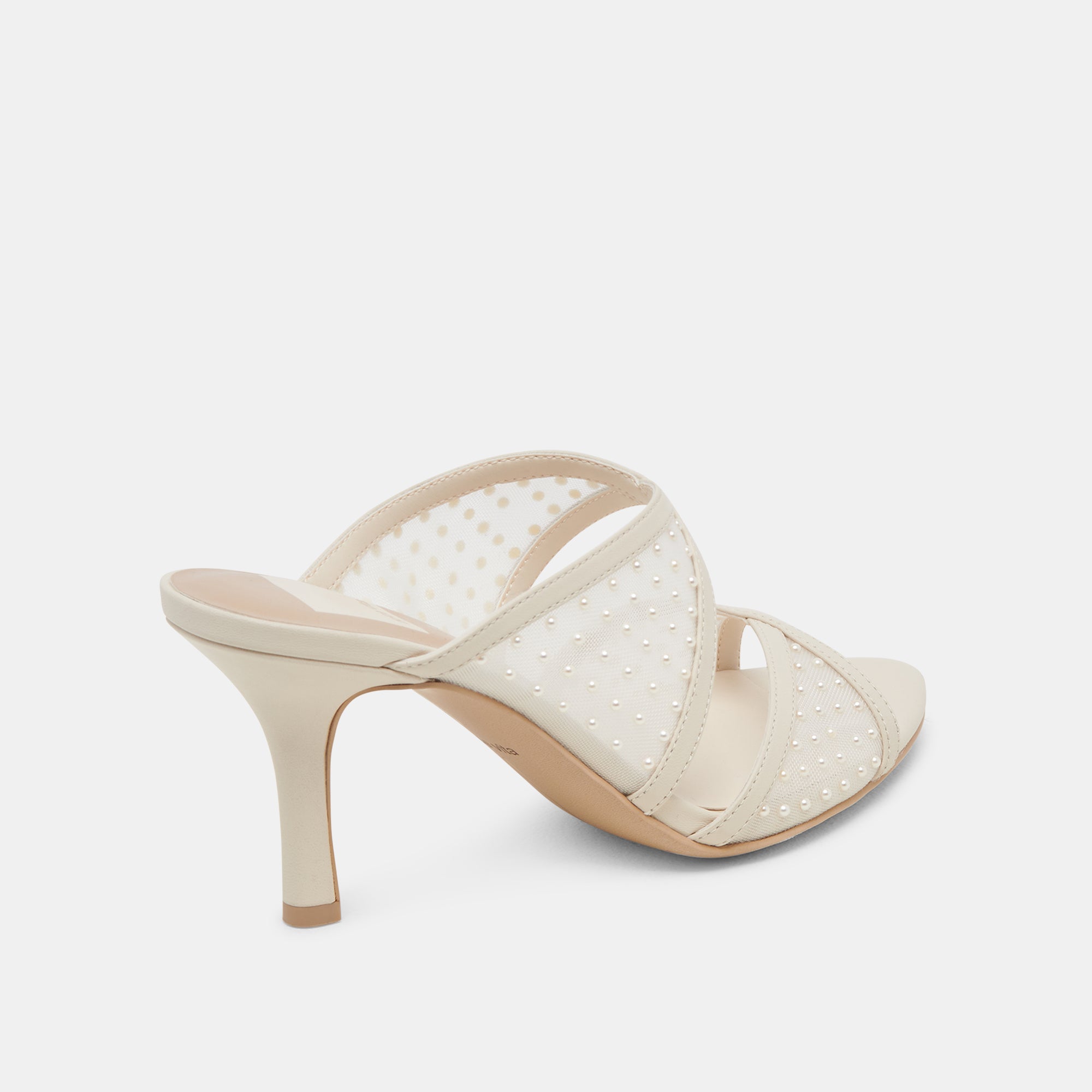 MANDEL PEARL HEELS IVORY MESH - Image 5