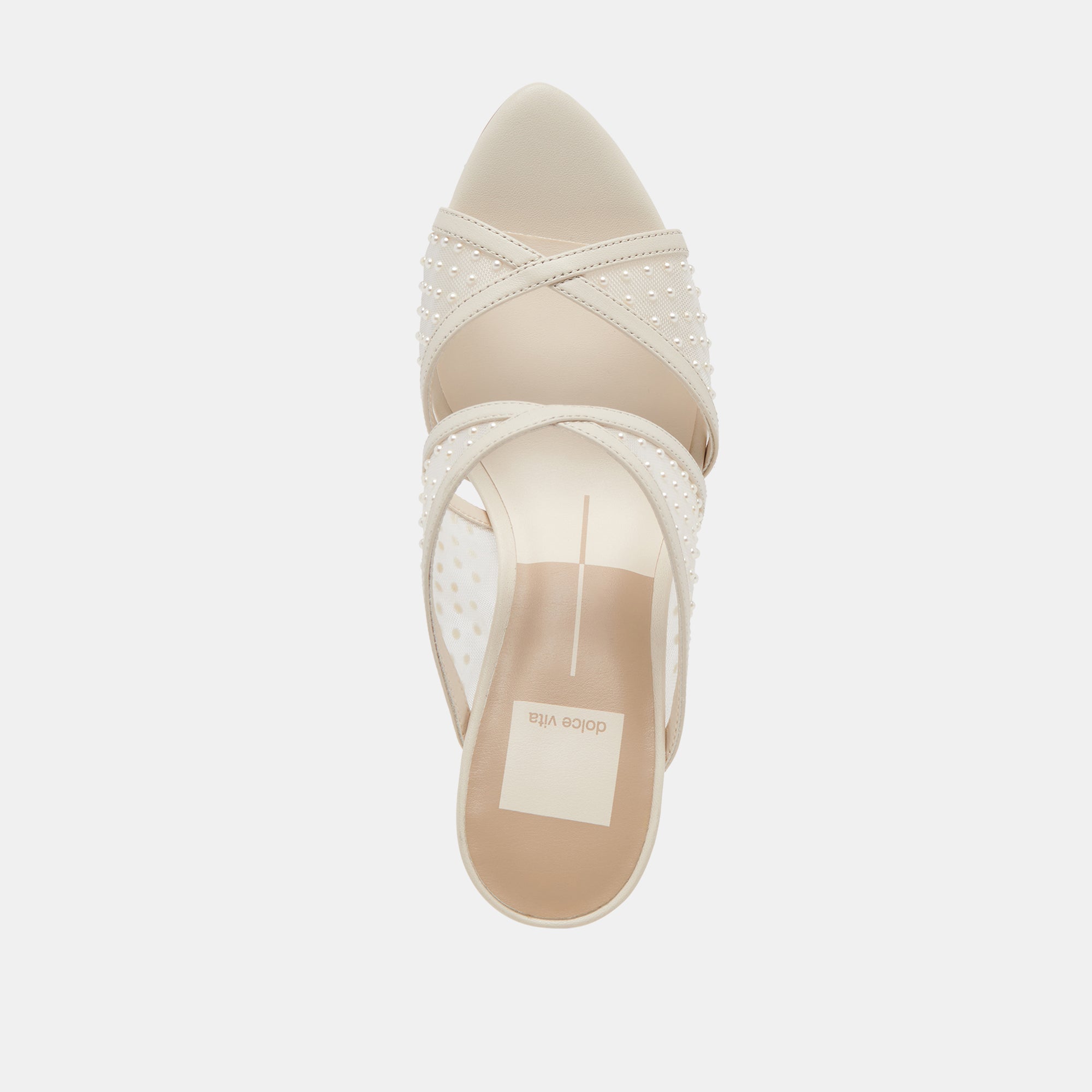 MANDEL PEARL HEELS IVORY MESH - Image 10