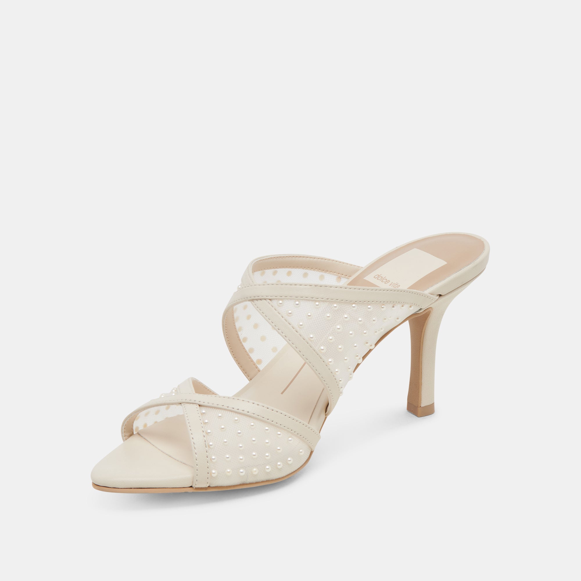 MANDEL PEARL HEELS IVORY MESH - Image 6