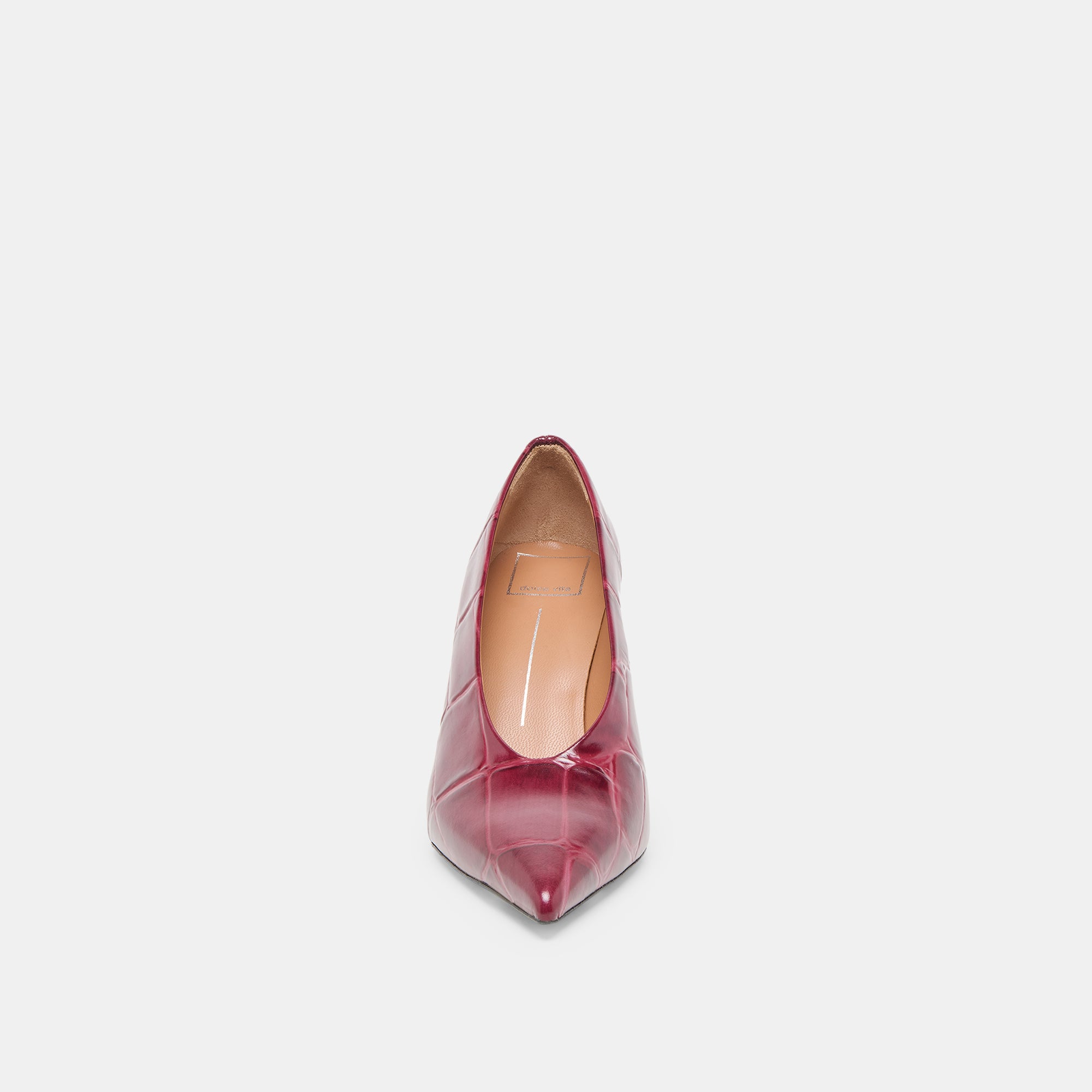 MIDGE HEELS BURGUNDY CROCO EMBOSSED LEATHER - Image 6