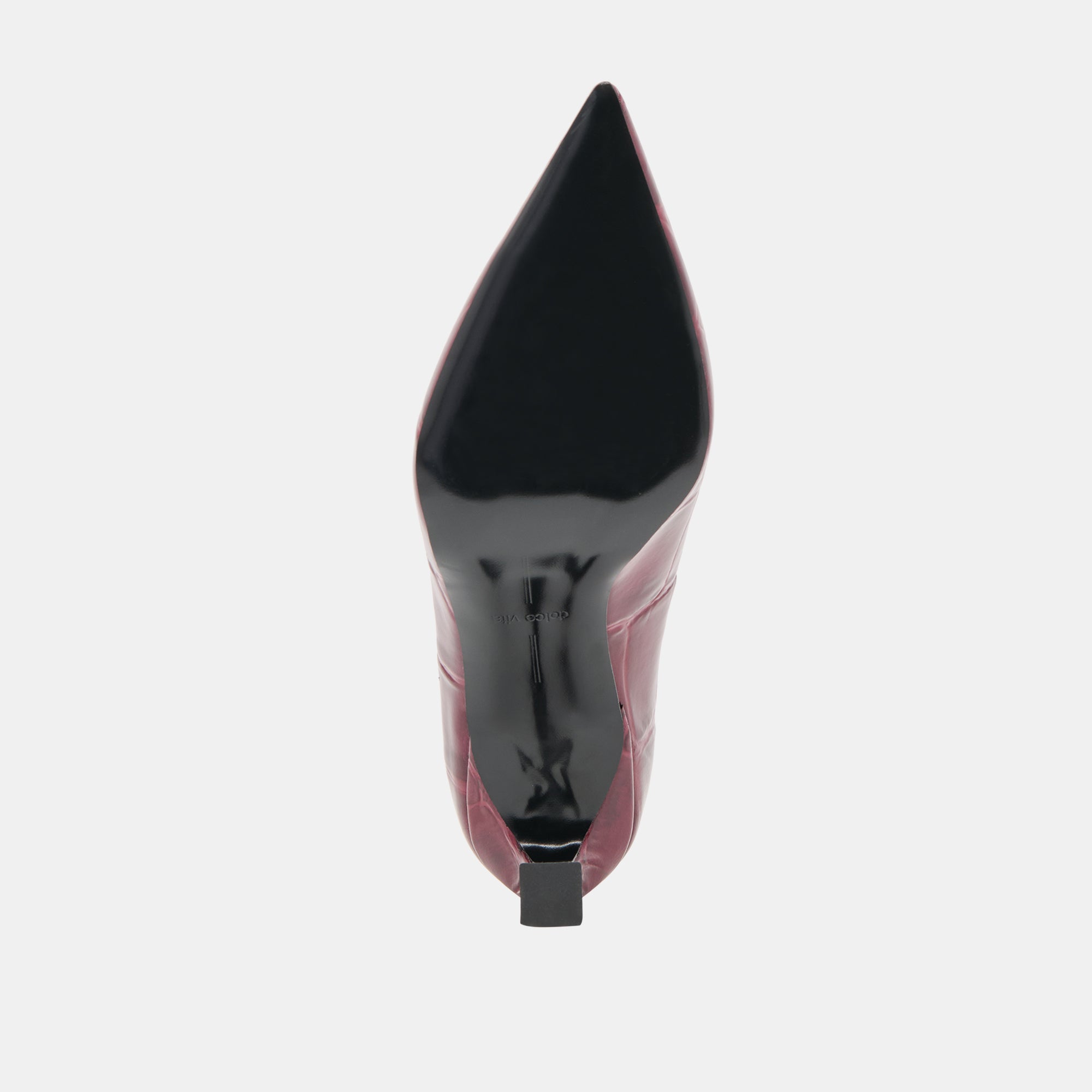 MIDGE HEELS BURGUNDY CROCO EMBOSSED LEATHER - Image 9