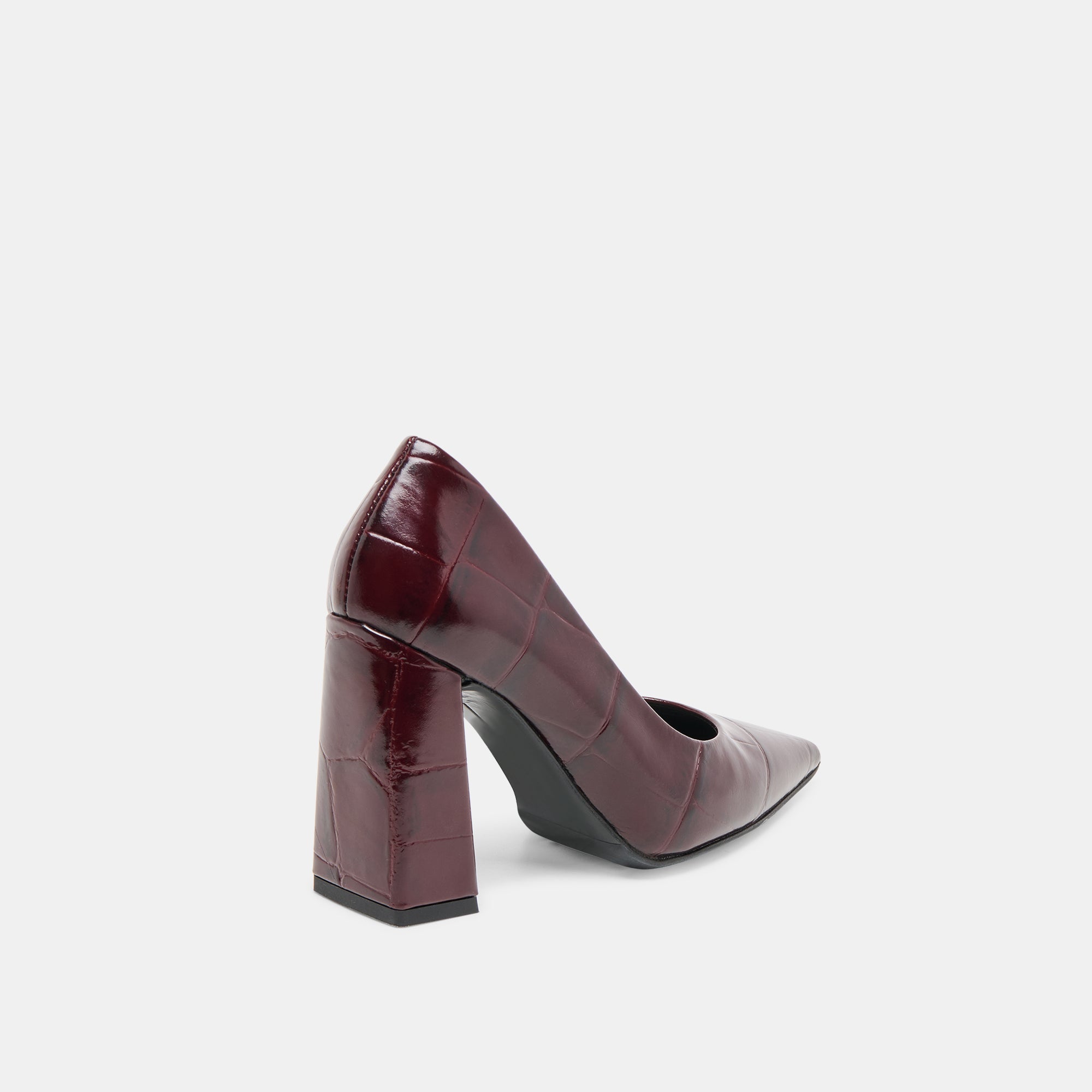 MISTY HEELS BURGUNDY CROCO EMBOSSED LEATHER - Image 5