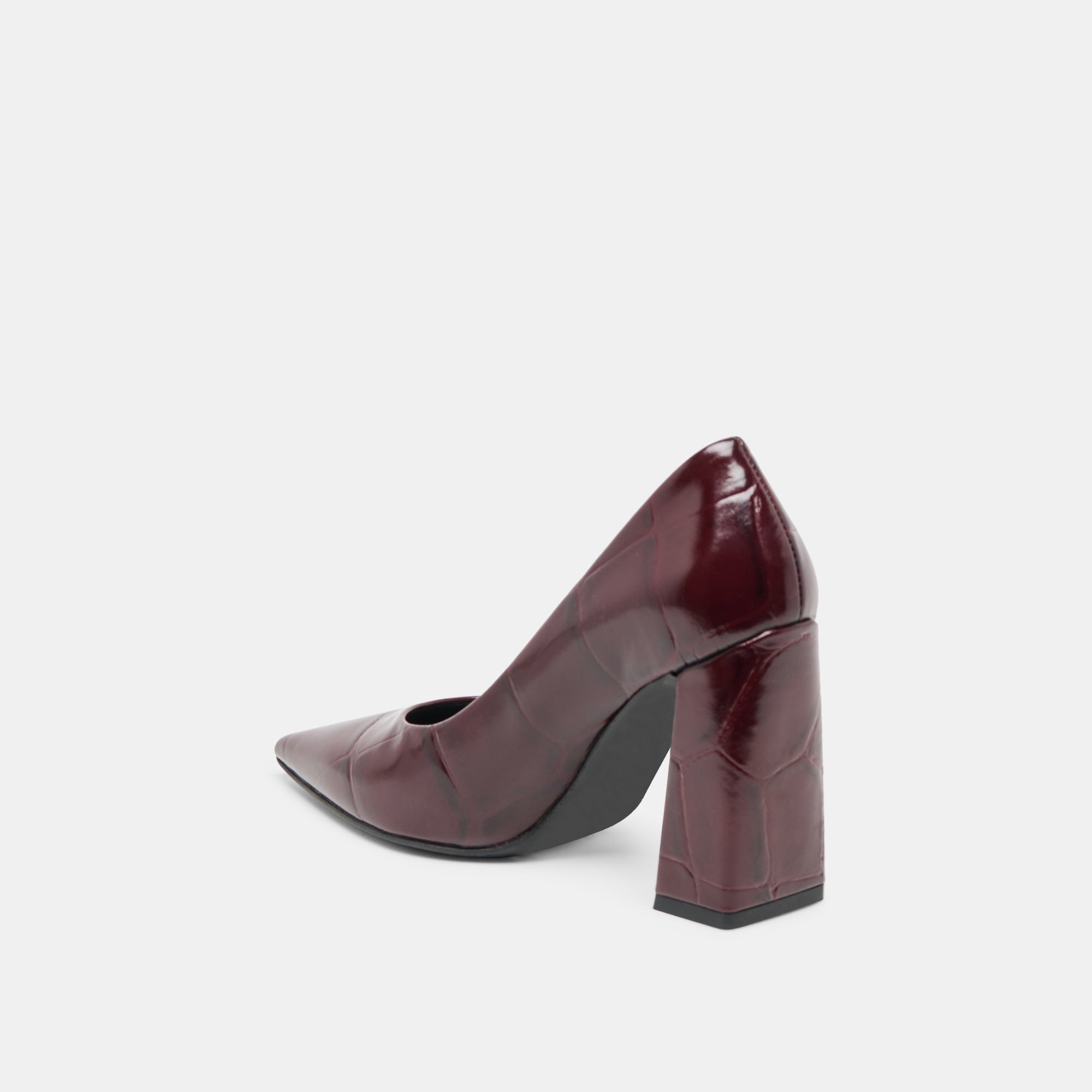 MISTY HEELS BURGUNDY CROCO EMBOSSED LEATHER - Image 7