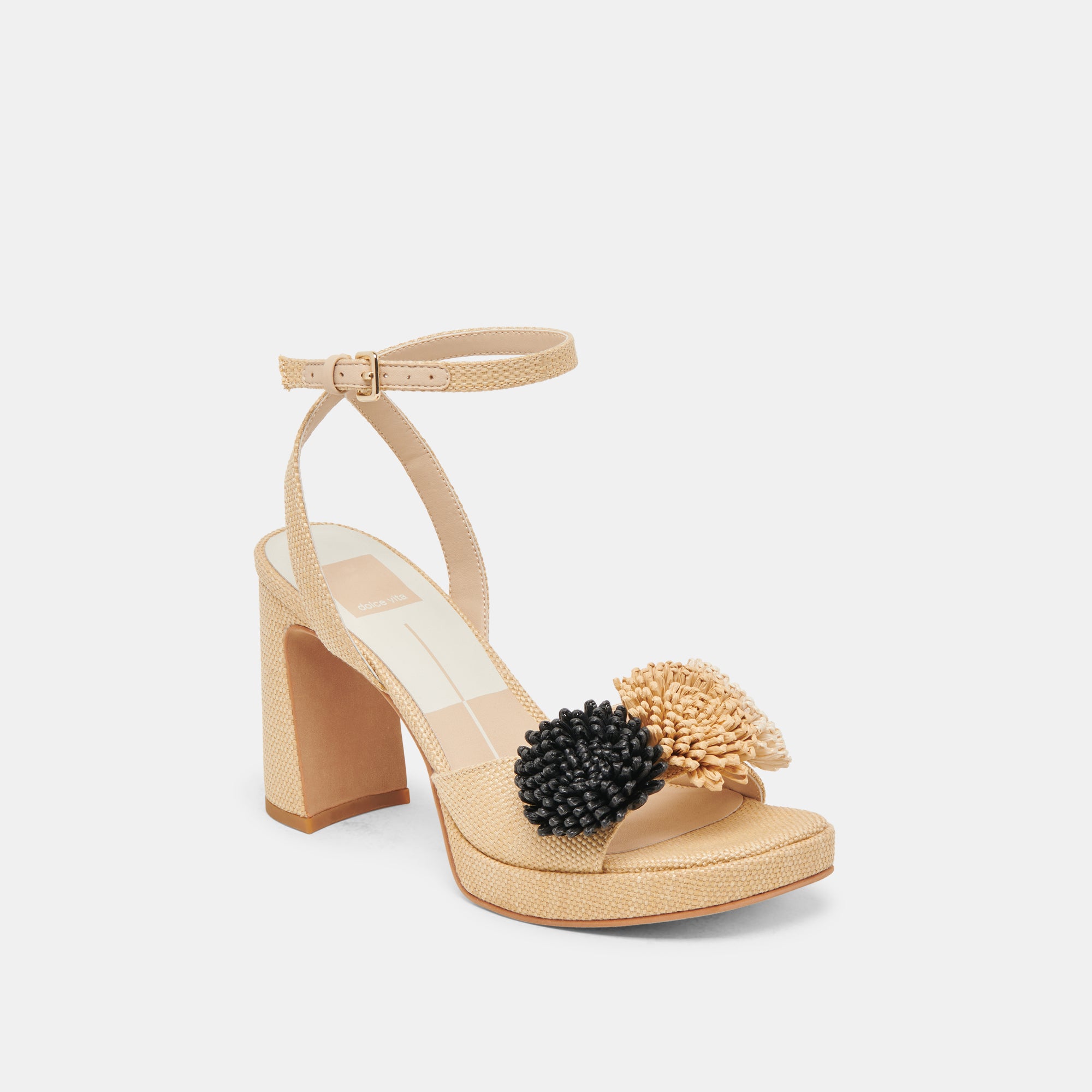 OLIVEA HEELS BLACK NATURAL RAFFIA - Image 3