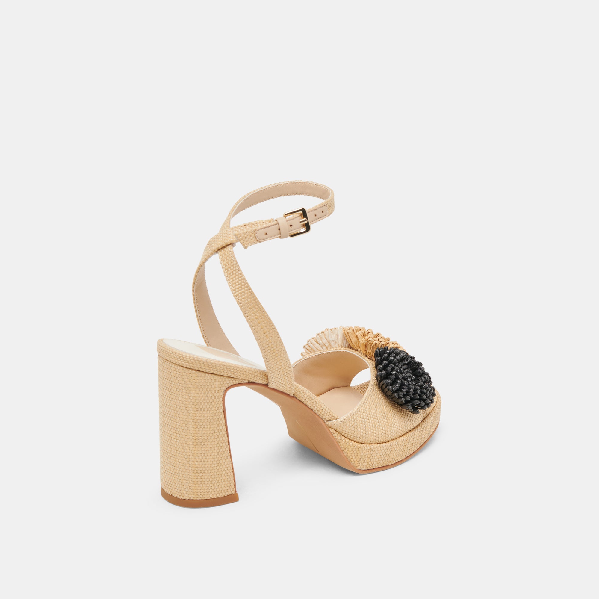OLIVEA HEELS BLACK NATURAL RAFFIA - Image 5