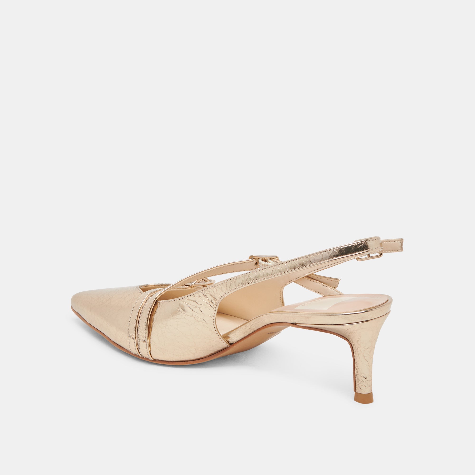 PAMLA MID WIDE HEELS LIGHT GOLD DISTRESSED LEATHER - re:vita - Image 5