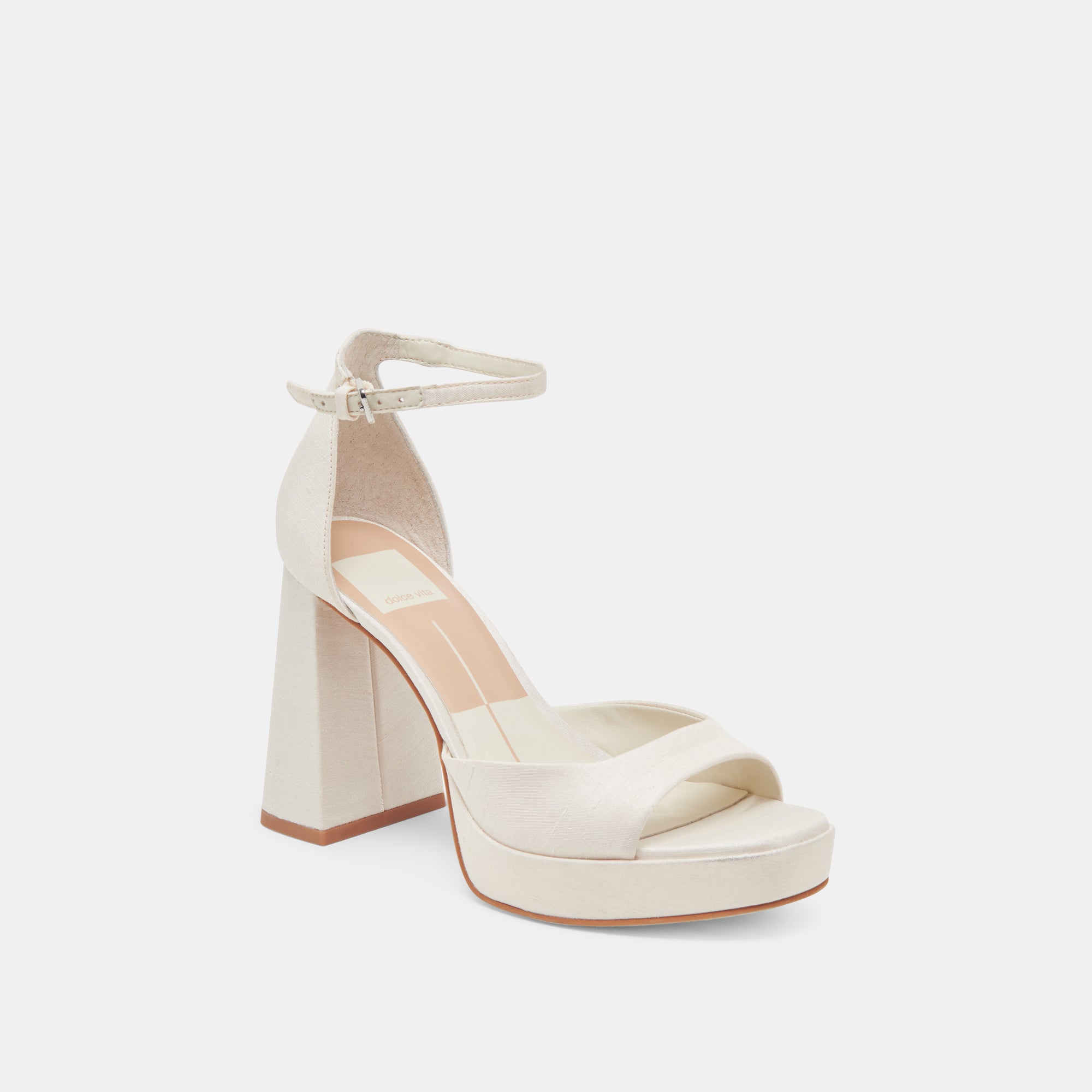 PANDRO HEELS WHITE SATIN - Image 3