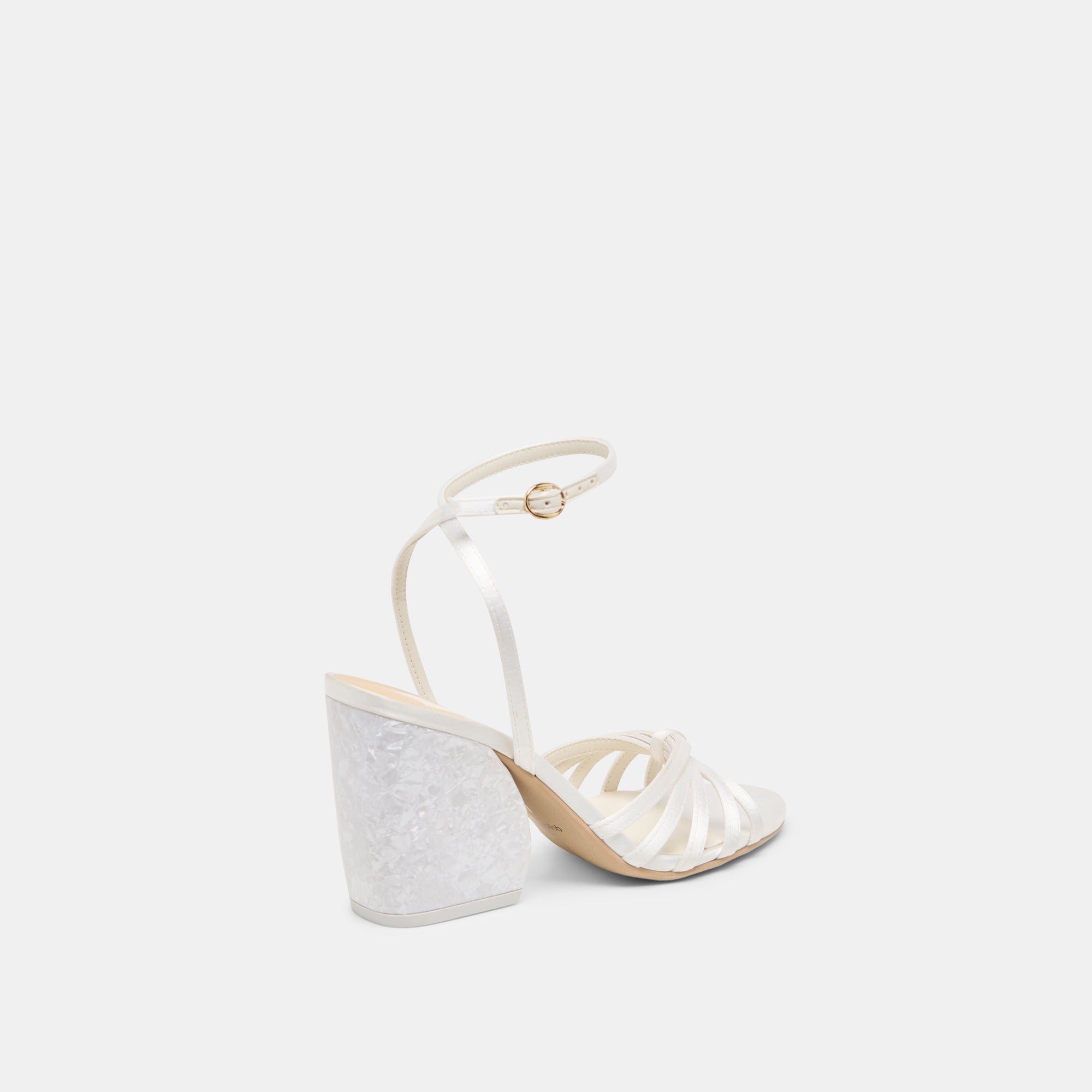 RONICA HEELS TRUE WHITE SATIN - Image 3