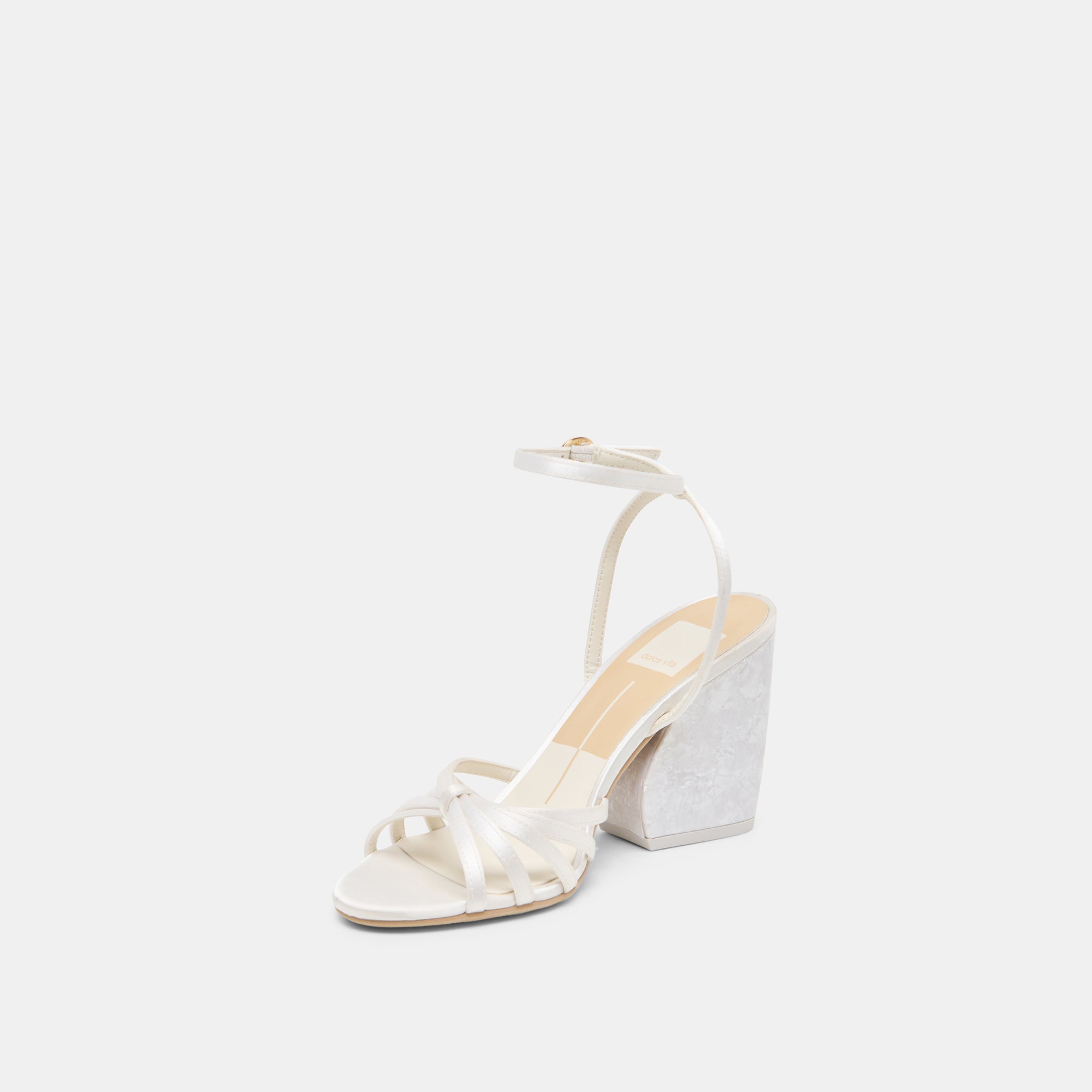 RONICA HEELS TRUE WHITE SATIN - Image 4