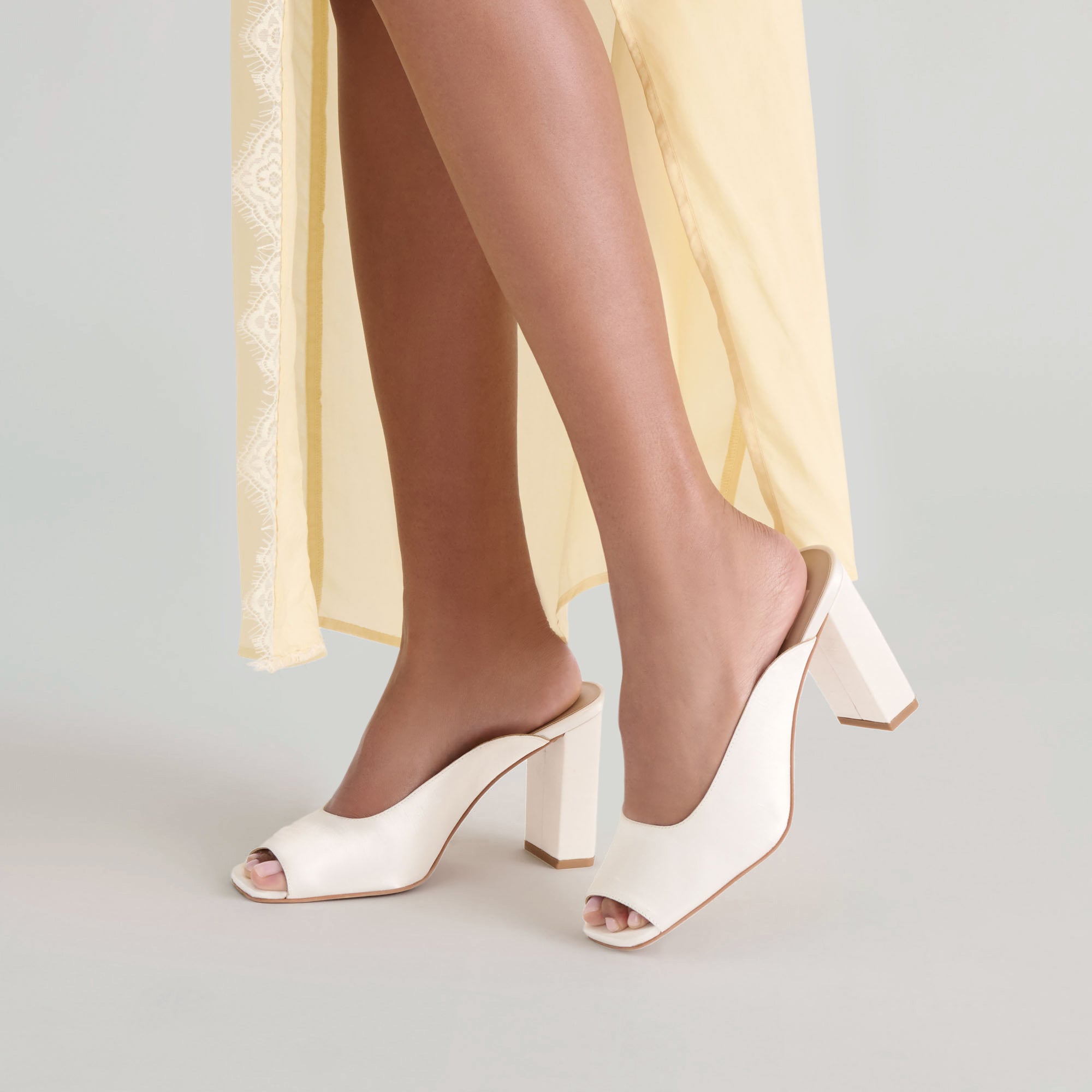 SABELA HEELS OFF WHITE SATIN - Image 2