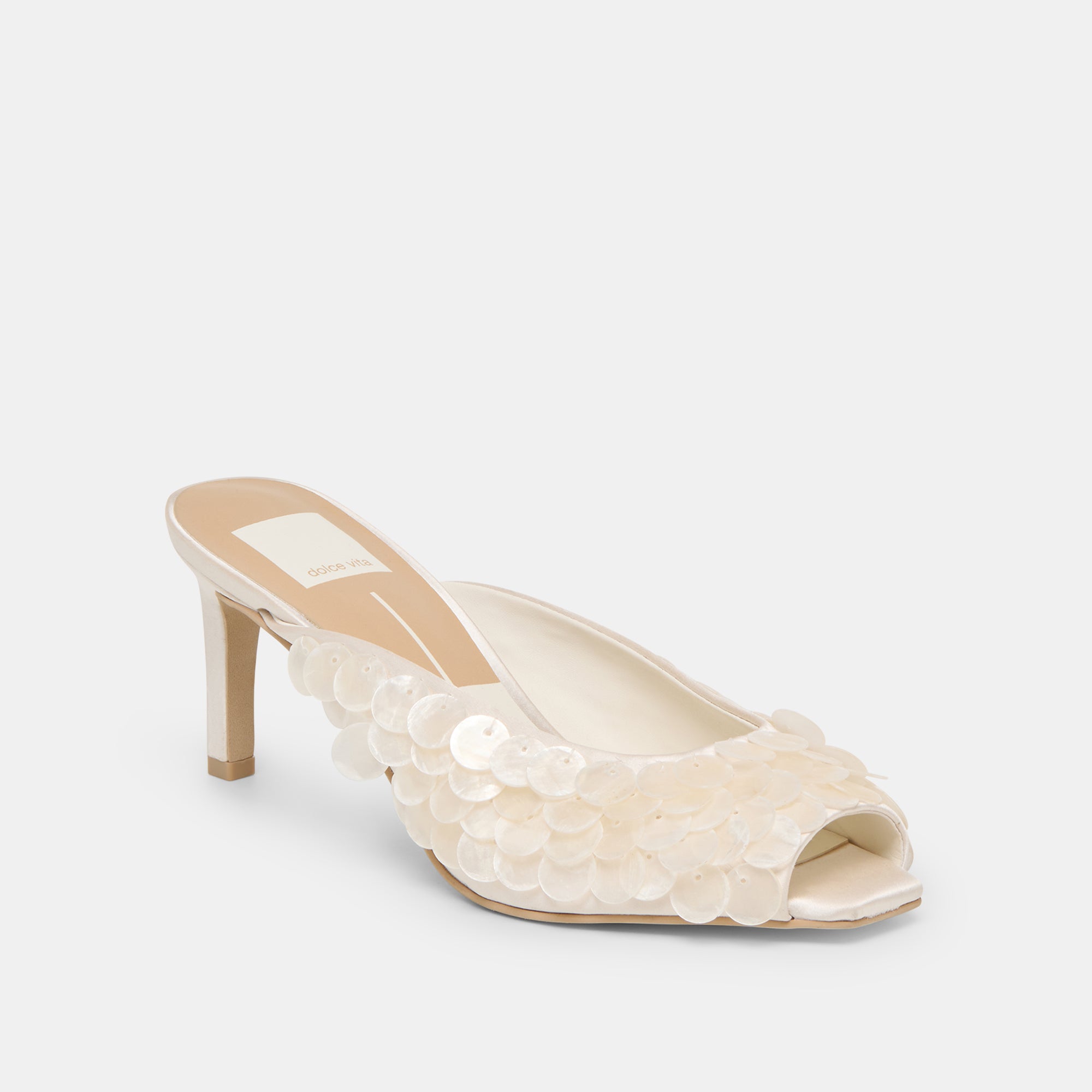 SAMARY CONFETTI HEELS OFF WHITE SATIN - Image 2