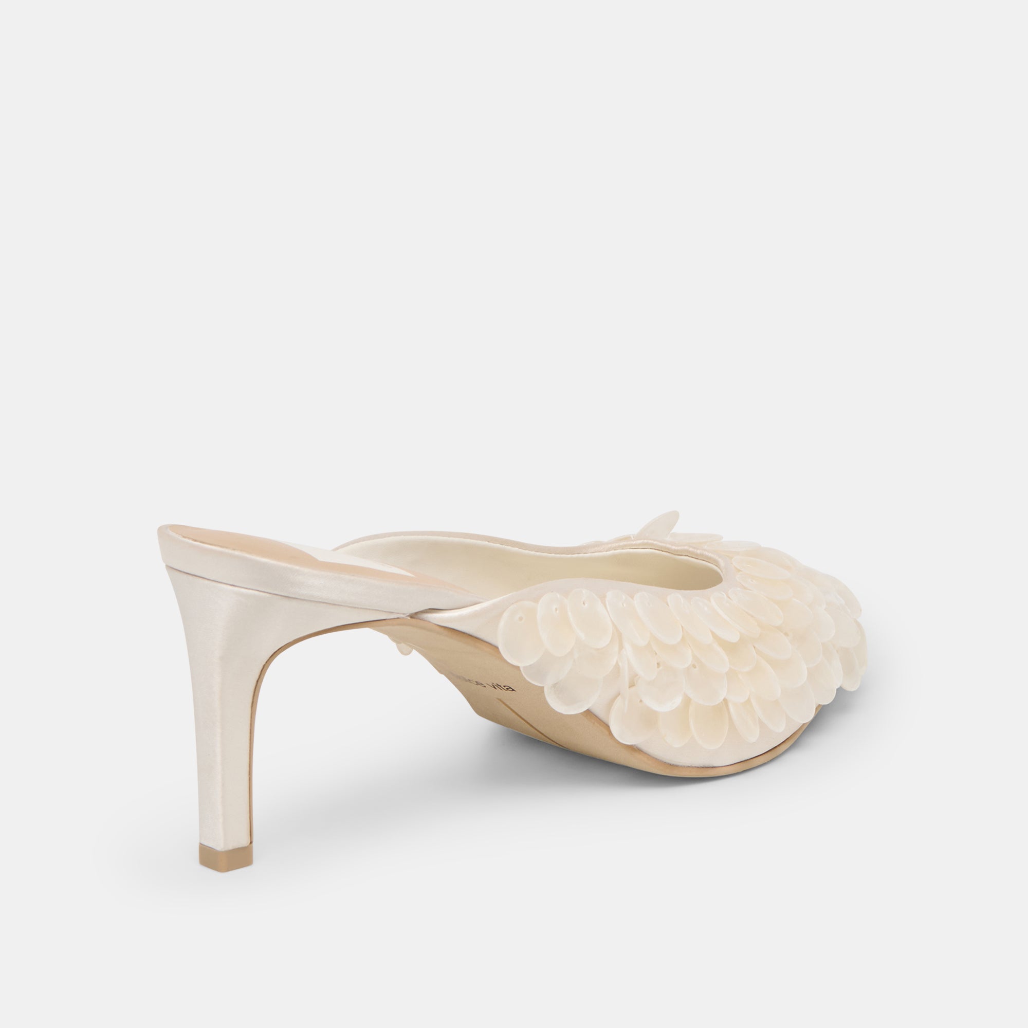 SAMARY CONFETTI HEELS OFF WHITE SATIN - Image 3