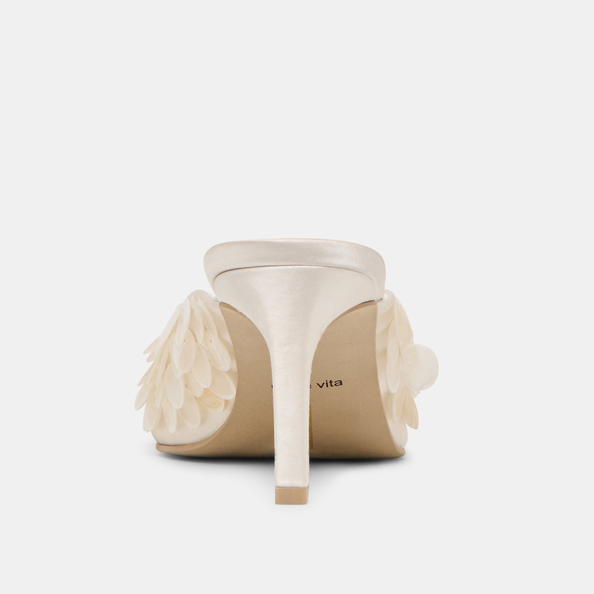 SAMARY CONFETTI HEELS OFF WHITE SATIN - Image 7