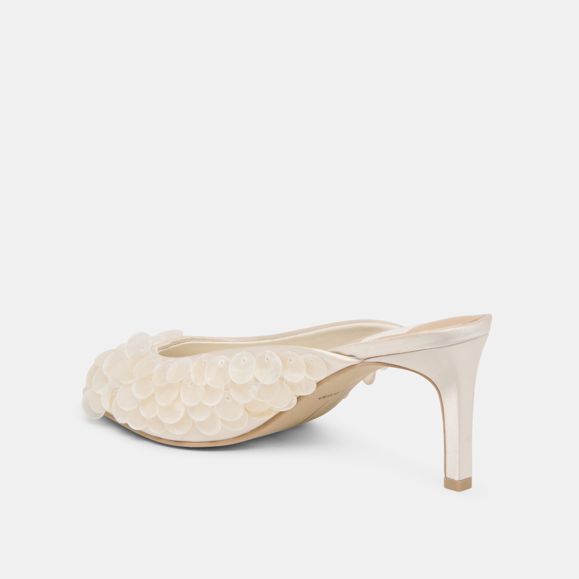 SAMARY CONFETTI HEELS OFF WHITE SATIN - Image 5