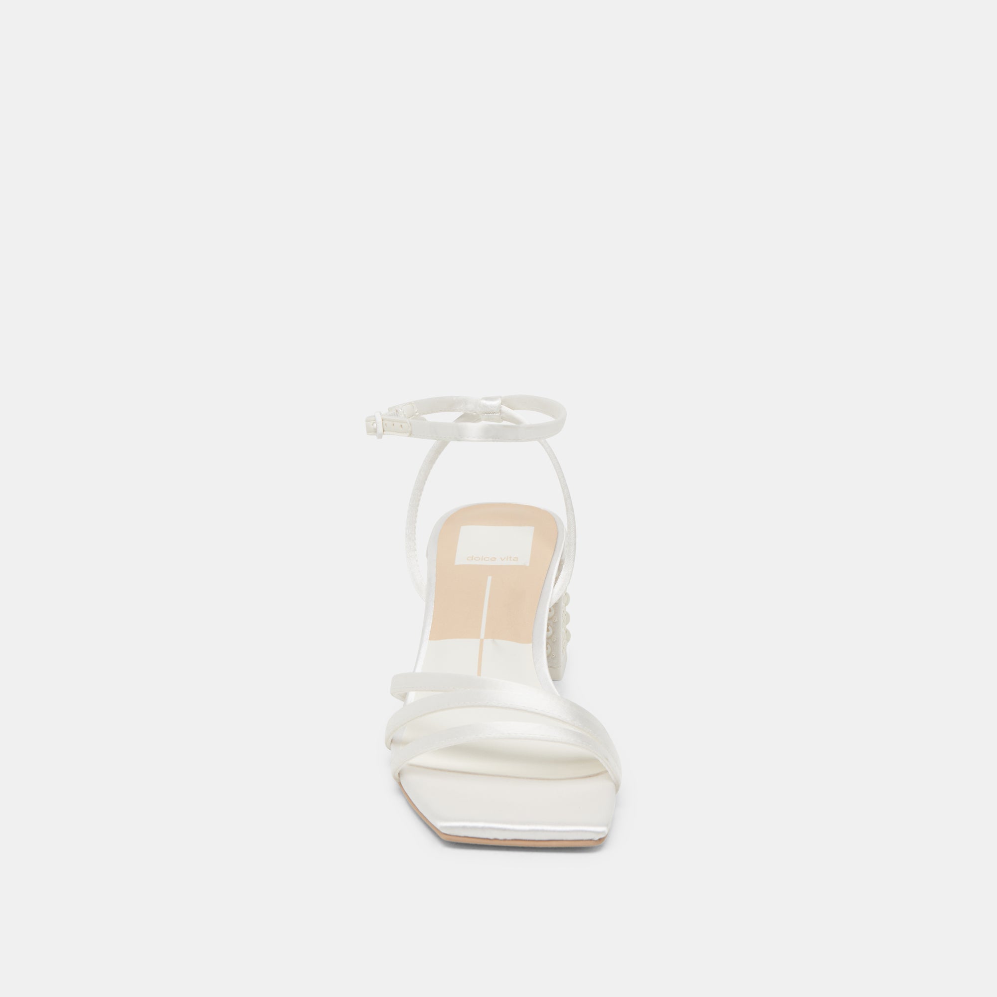 YSABEL PEARL HEELS TRUE WHITE SATIN - Image 11