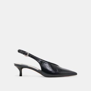 ALENNA HEELS MIDNIGHT CRINKLE PATENT