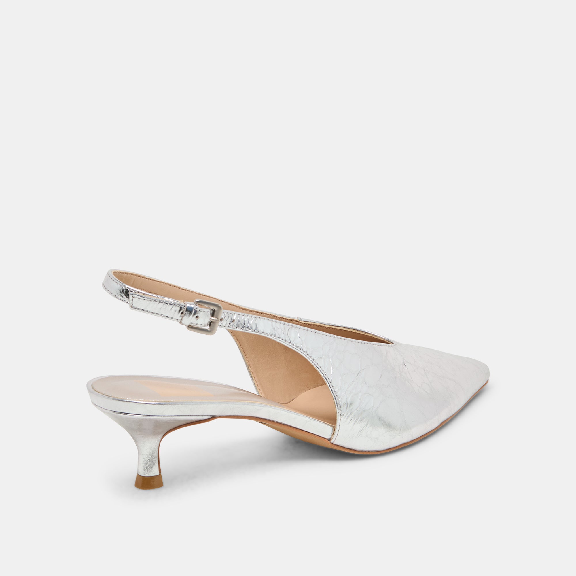 ALENNA HEELS SILVER DISTRESSED LEATHER - Image 3