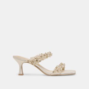 GENORA RHINESTONE HEELS IVORY RHINESTONE