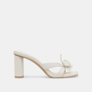 NIKIL HEELS WHITE LEATHER