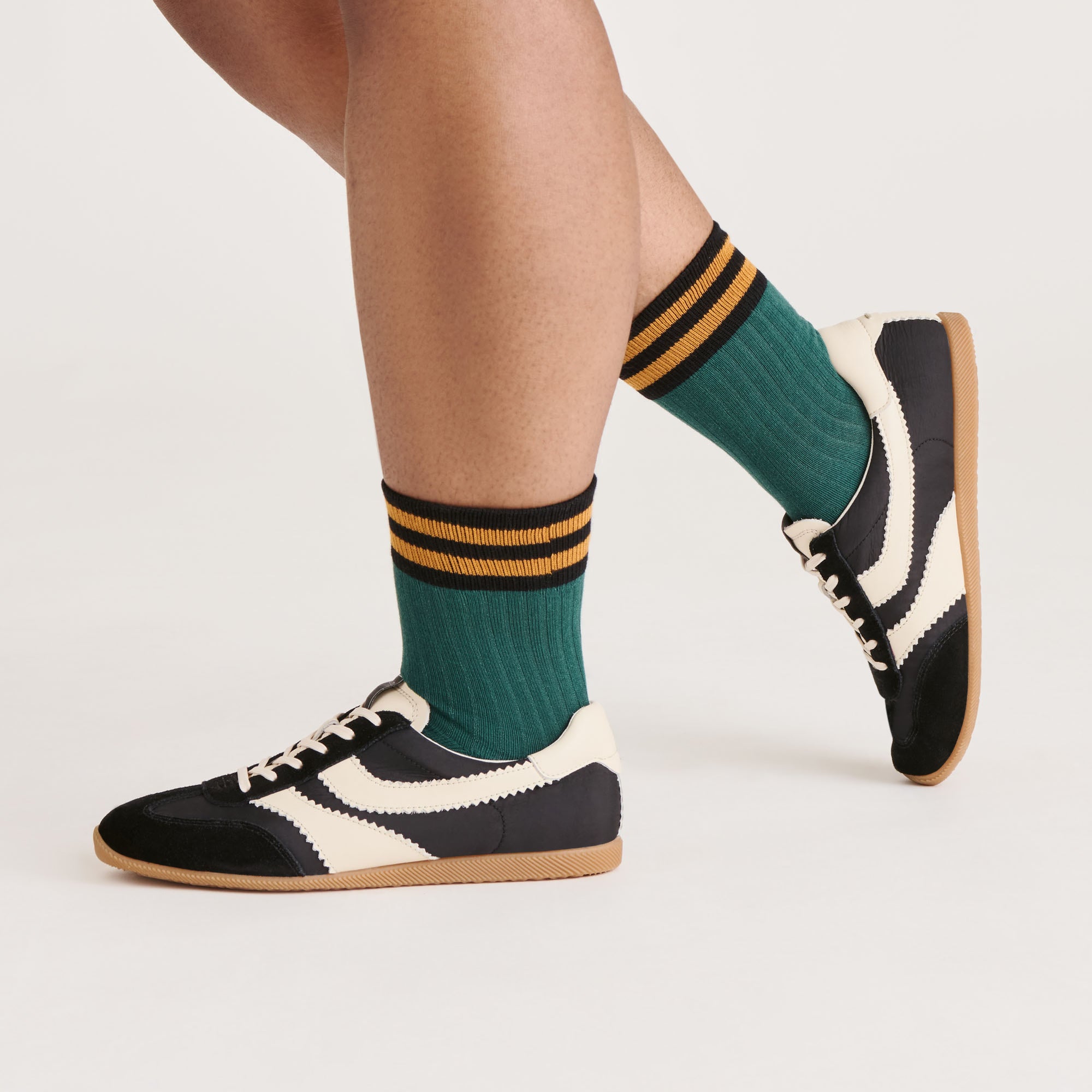 MULTI STRIPE CREW SOCKS GREEN - Image 2