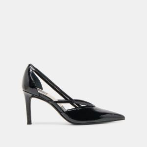KAINE HEELS MIDNIGHT CRINKLE PATENT LEATHER
