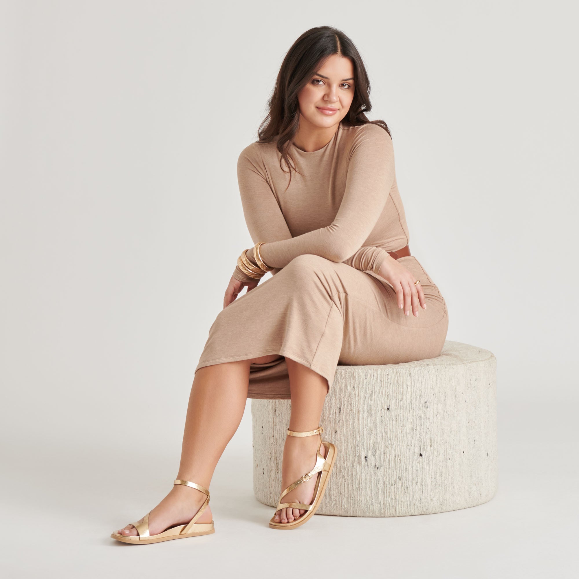 DARLIS SANDALS GOLD DISTRESSED LEATHER - Image 4