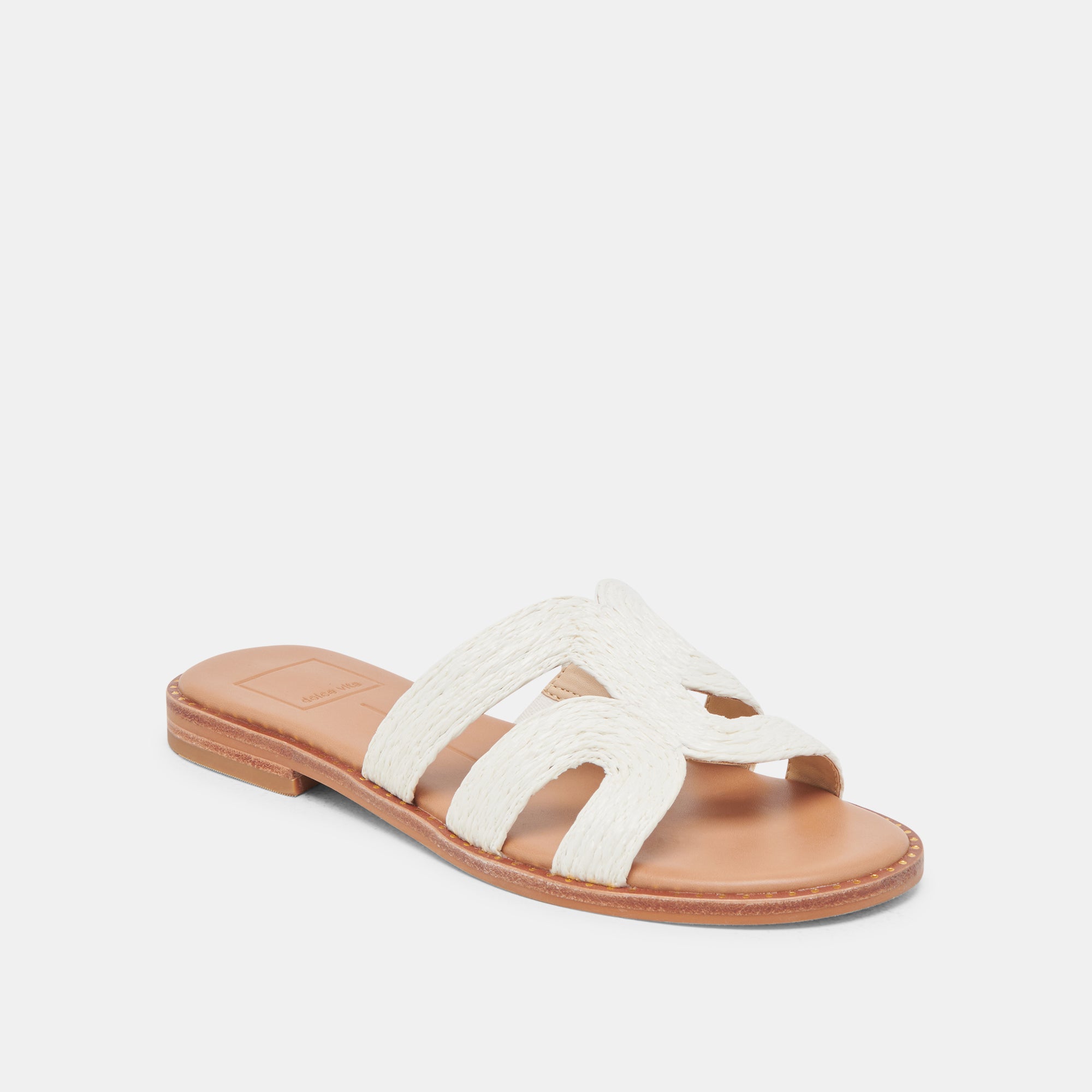 EMON WIDE SANDALS WHITE RAFFIA - Image 2