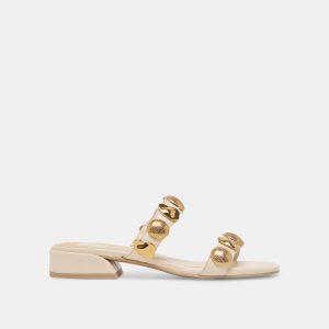 FARROW SANDALS CREME LEATHER