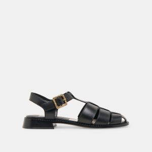 HOLIS SANDALS BLACK LEATHER