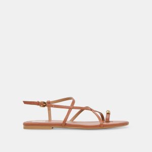 KESHA SANDALS COGNAC LEATHER